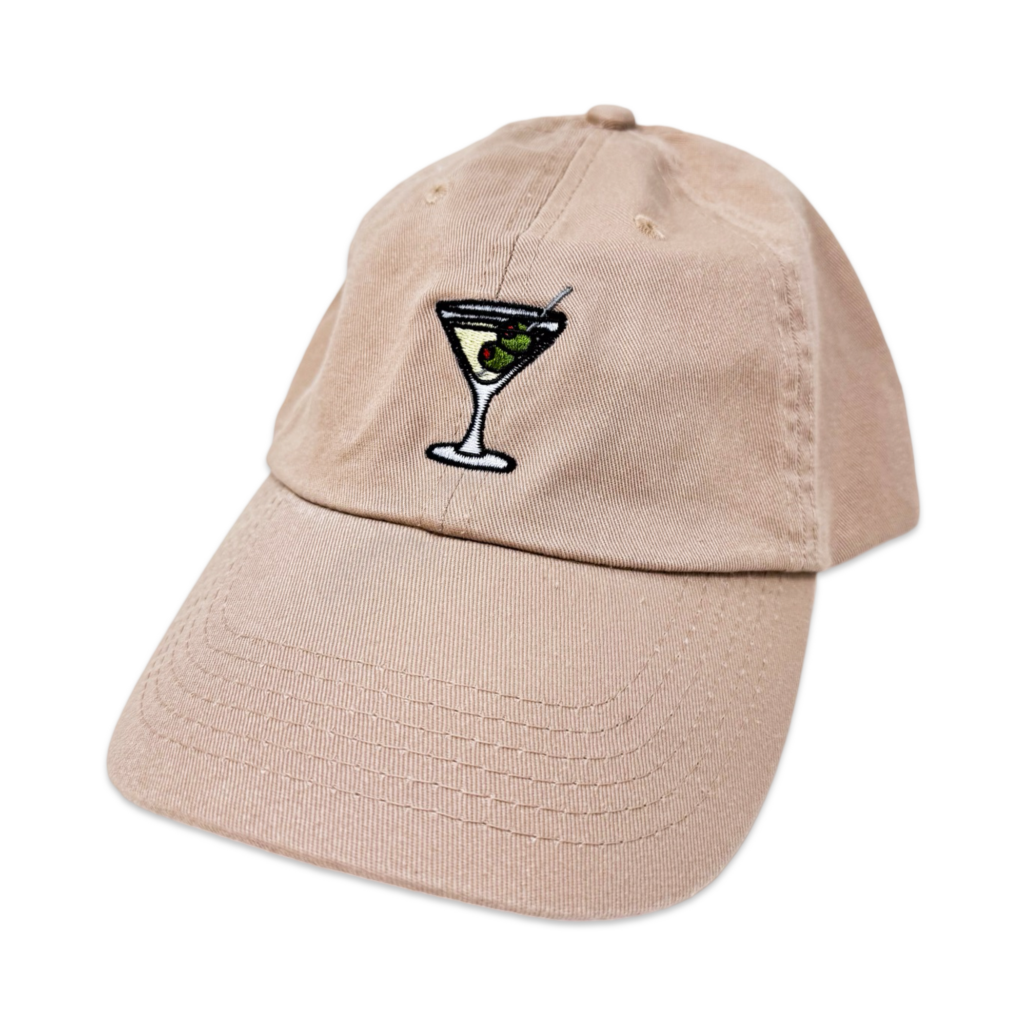 Tan Martini Embroidered Hat
