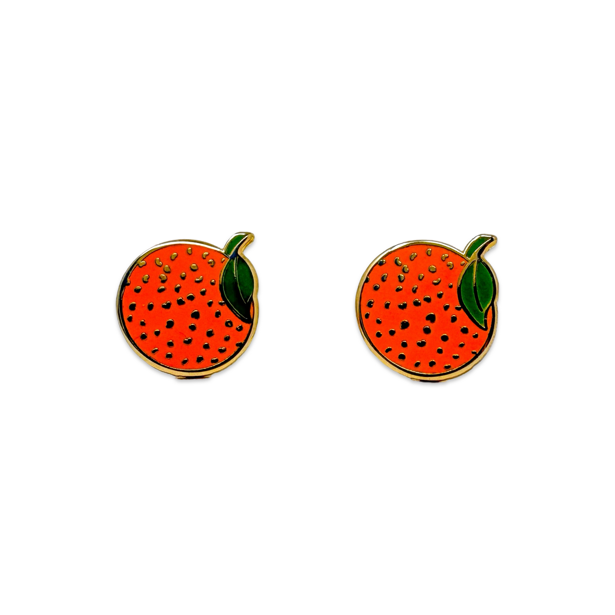 Orange Enamel Earrings