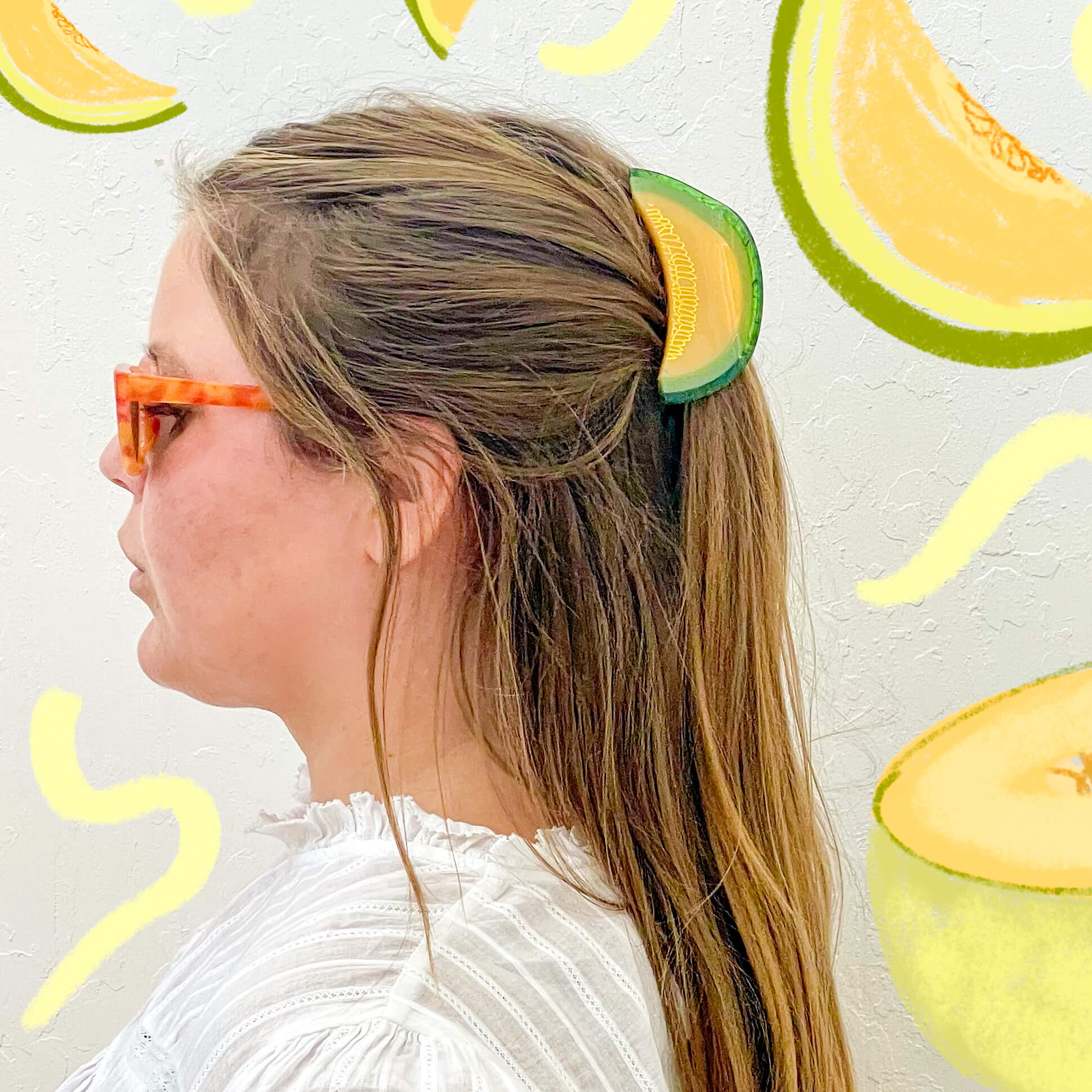 Large Cantaloupe Hair Claw Clip