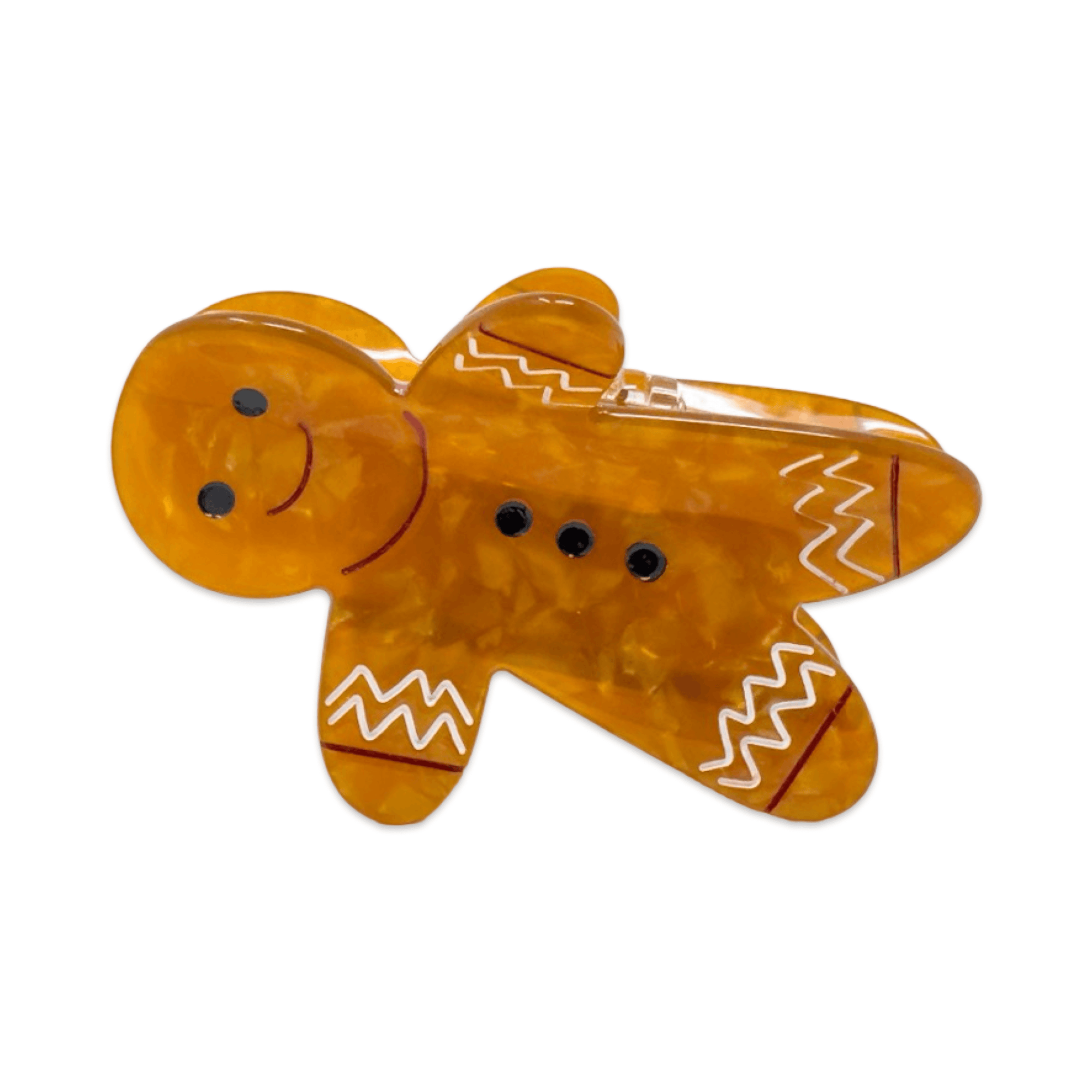 Midi Gingerbread Holiday Cookie Hair Claw Clip