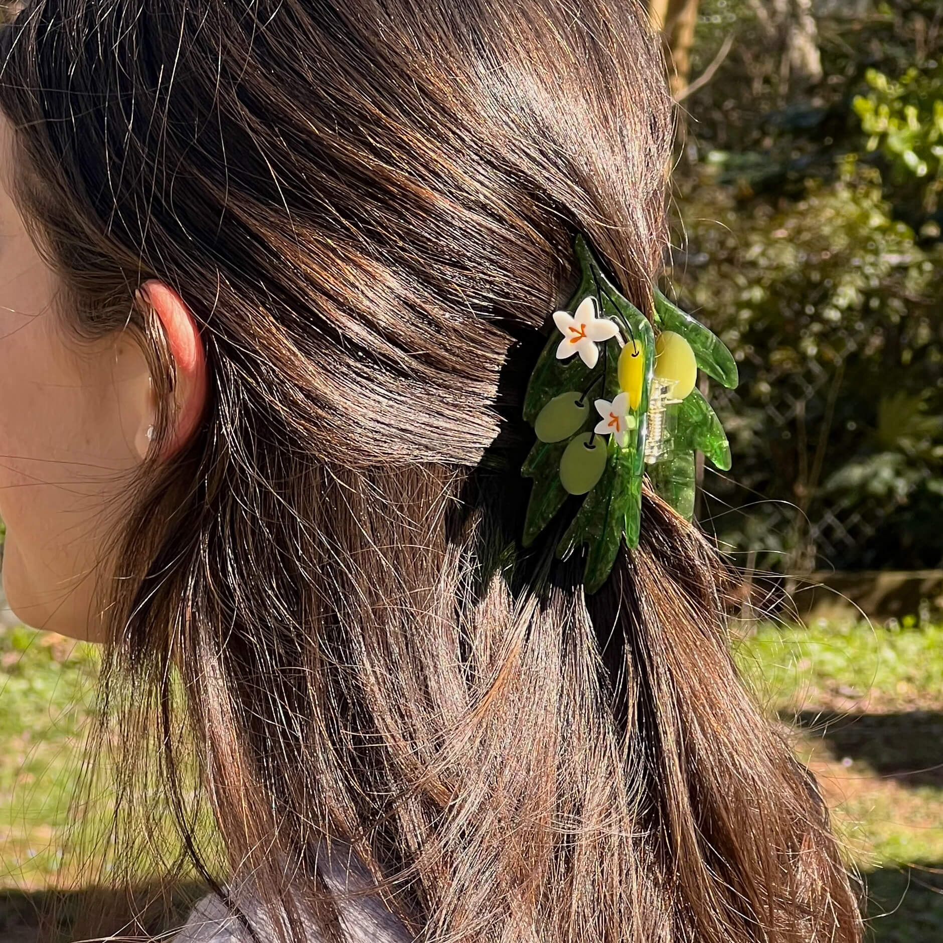 Large Olive Branch Hair Claw Clip