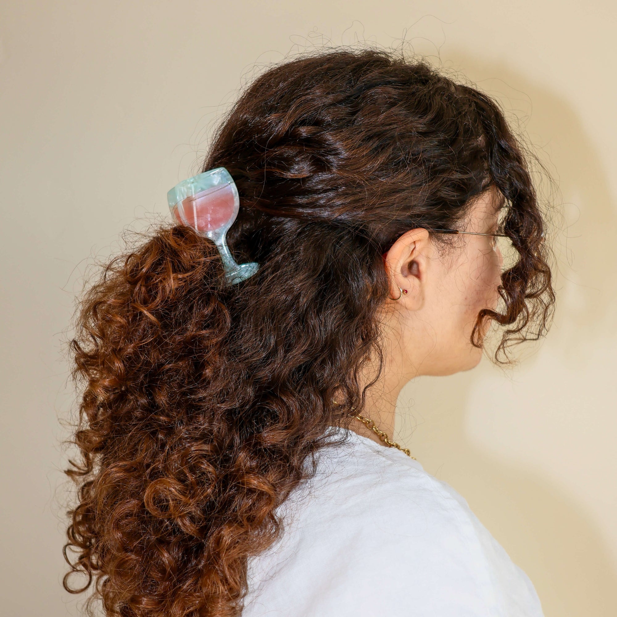 Midi Rose Wine Glass Hair Claw Clip