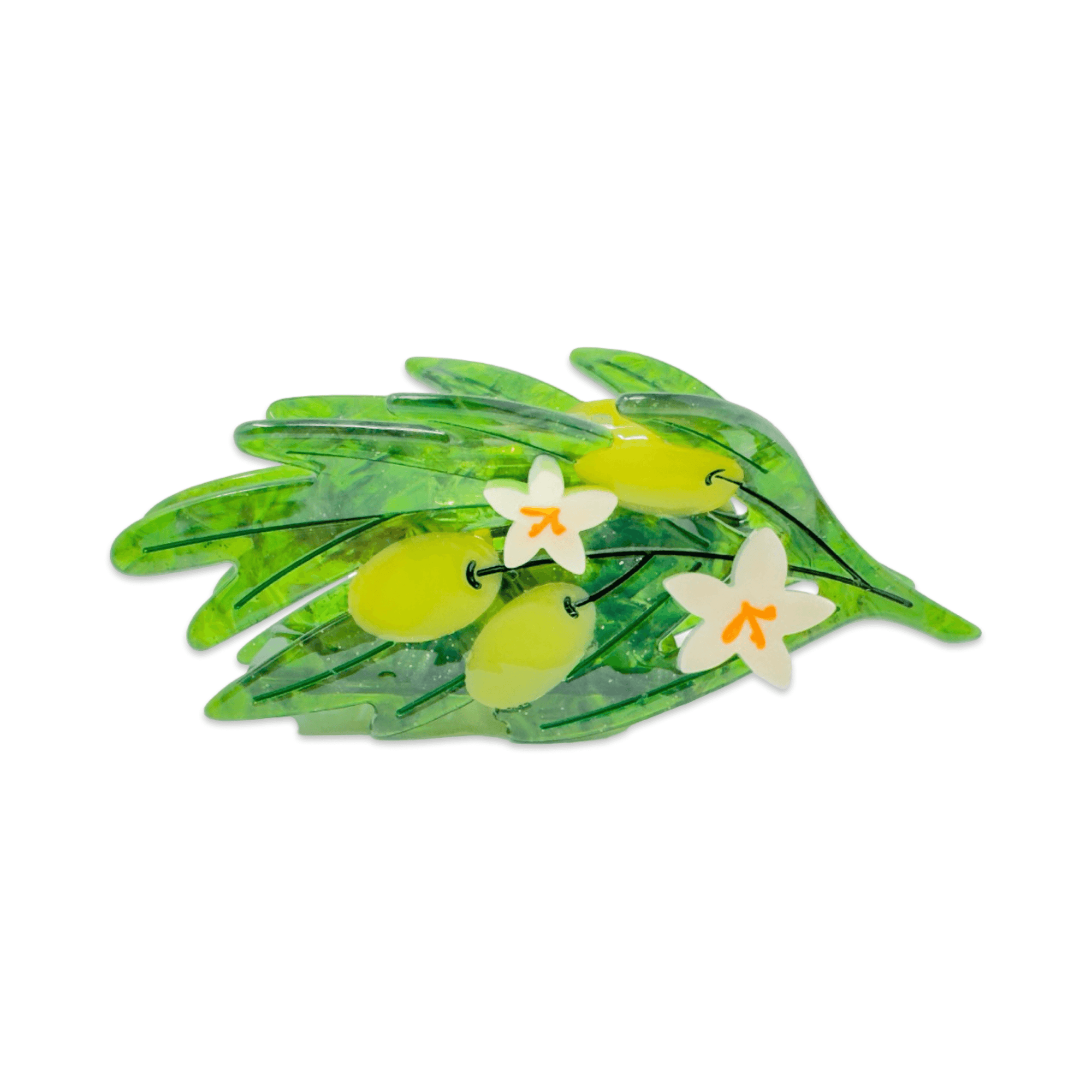 Large Olive Branch Hair Claw Clip