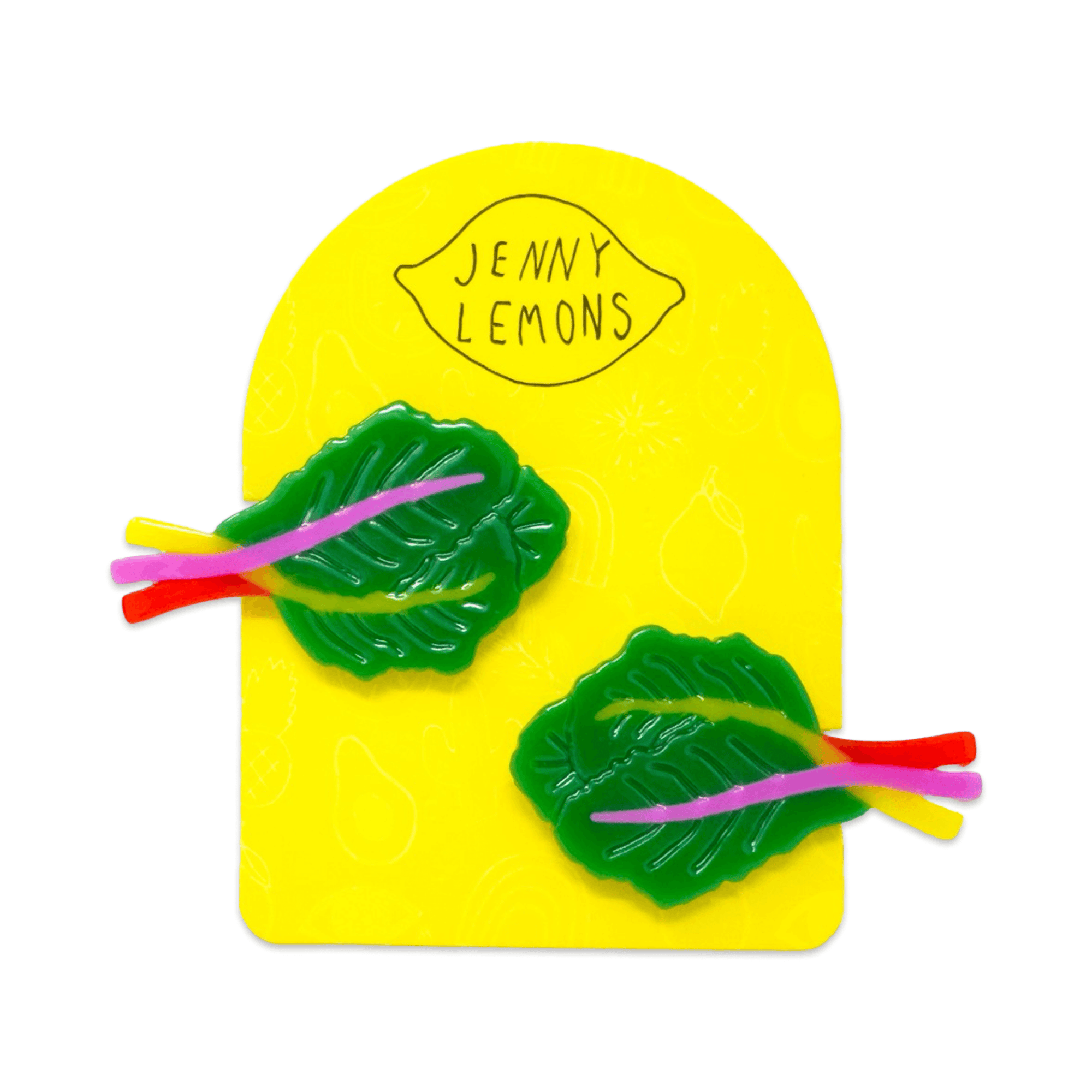 Rainbow Chard Alligator Hair Clip Set