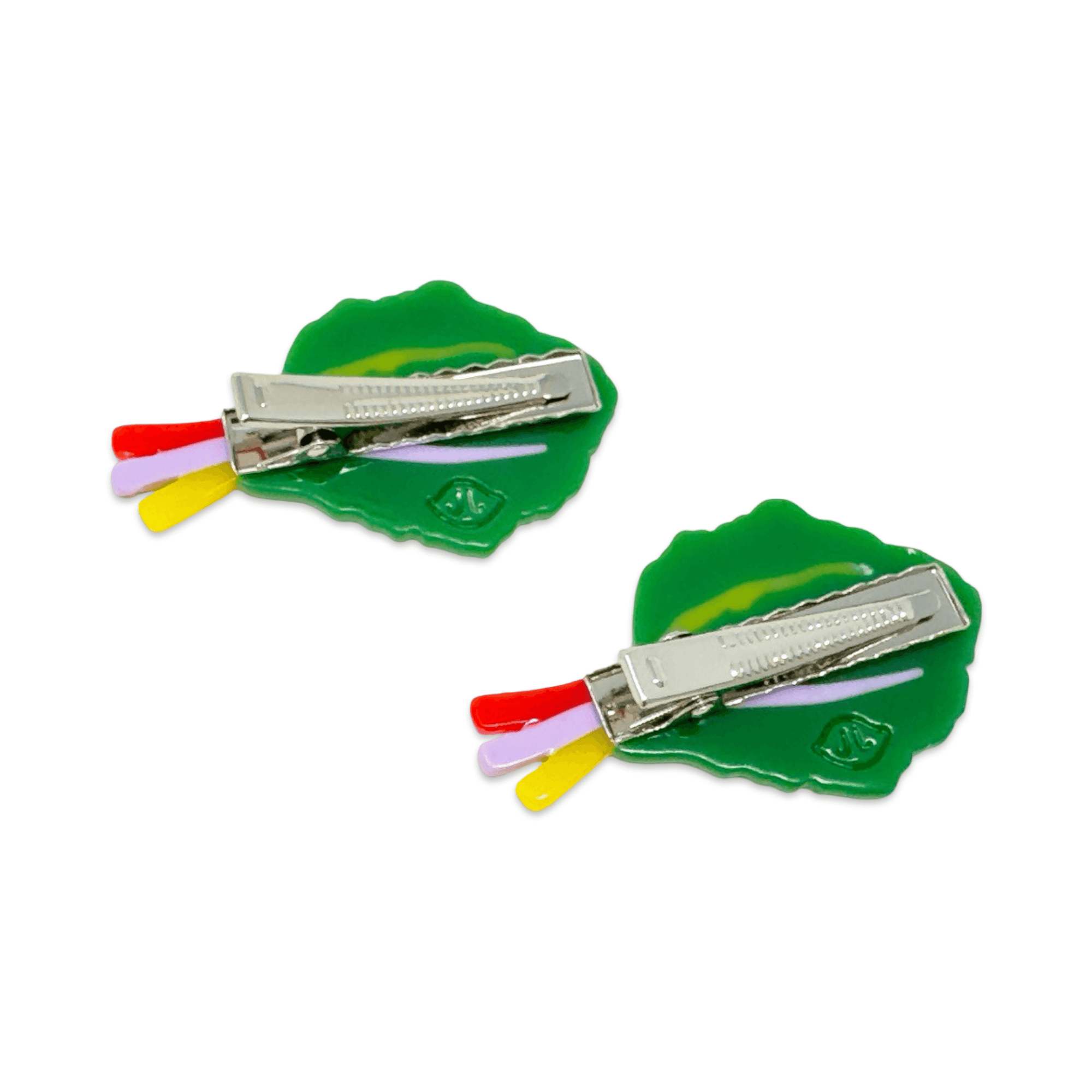 Rainbow Chard Alligator Hair Clip Set