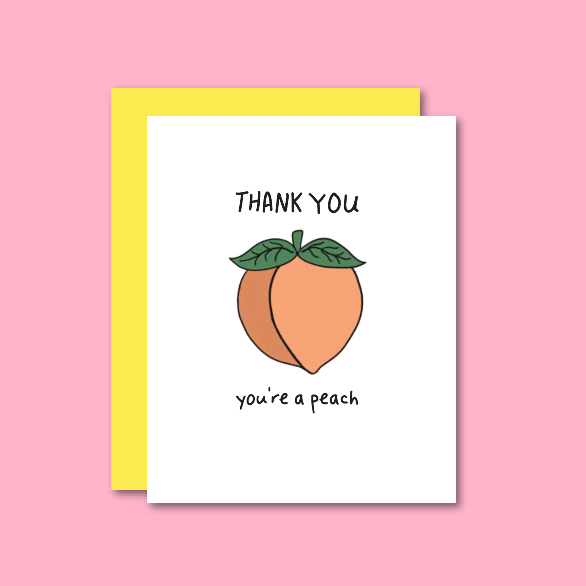 Thank You Peach Risograph Card
