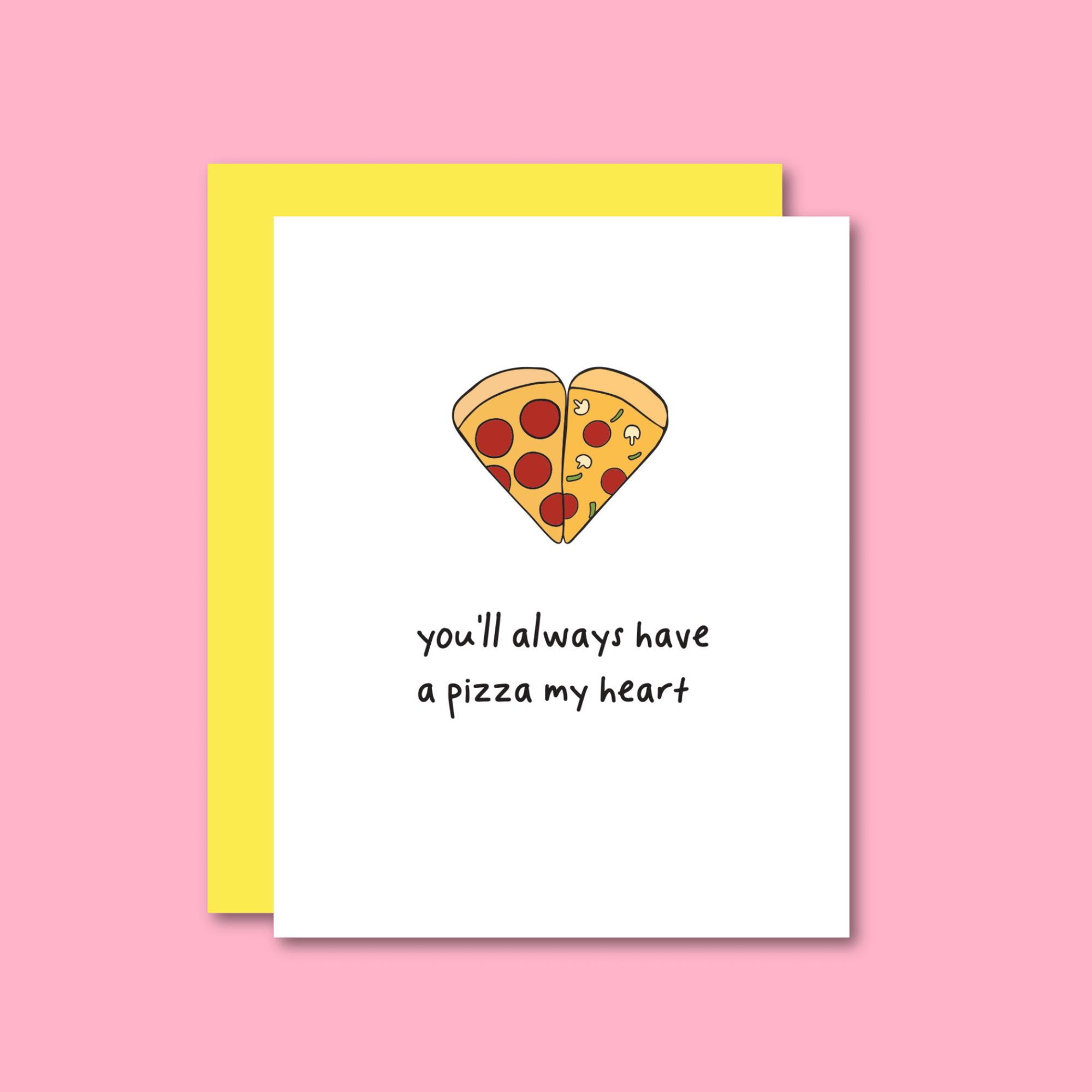 Pizza Heart Risograph Card