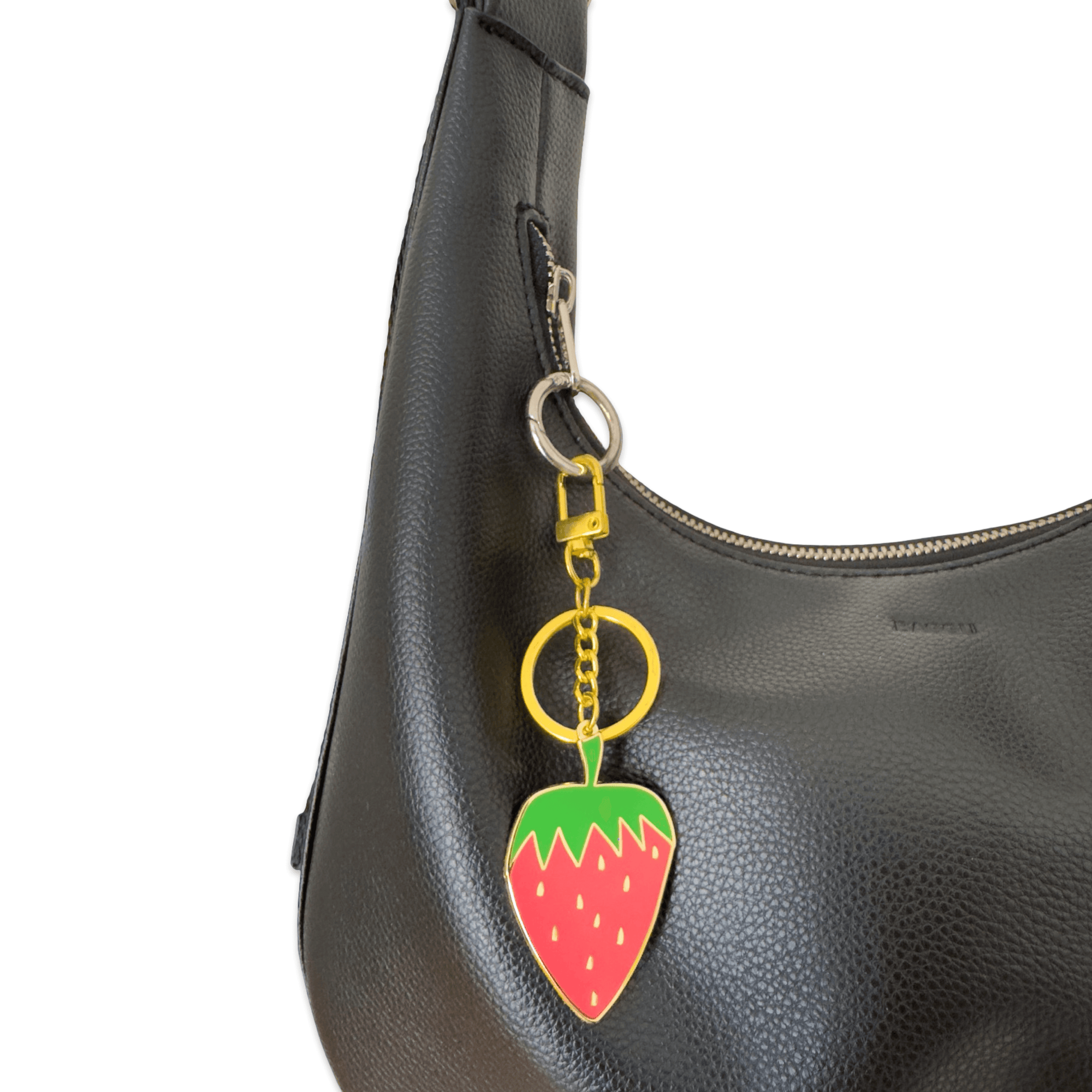 Strawberry Enamel Bag Charm & Keychain