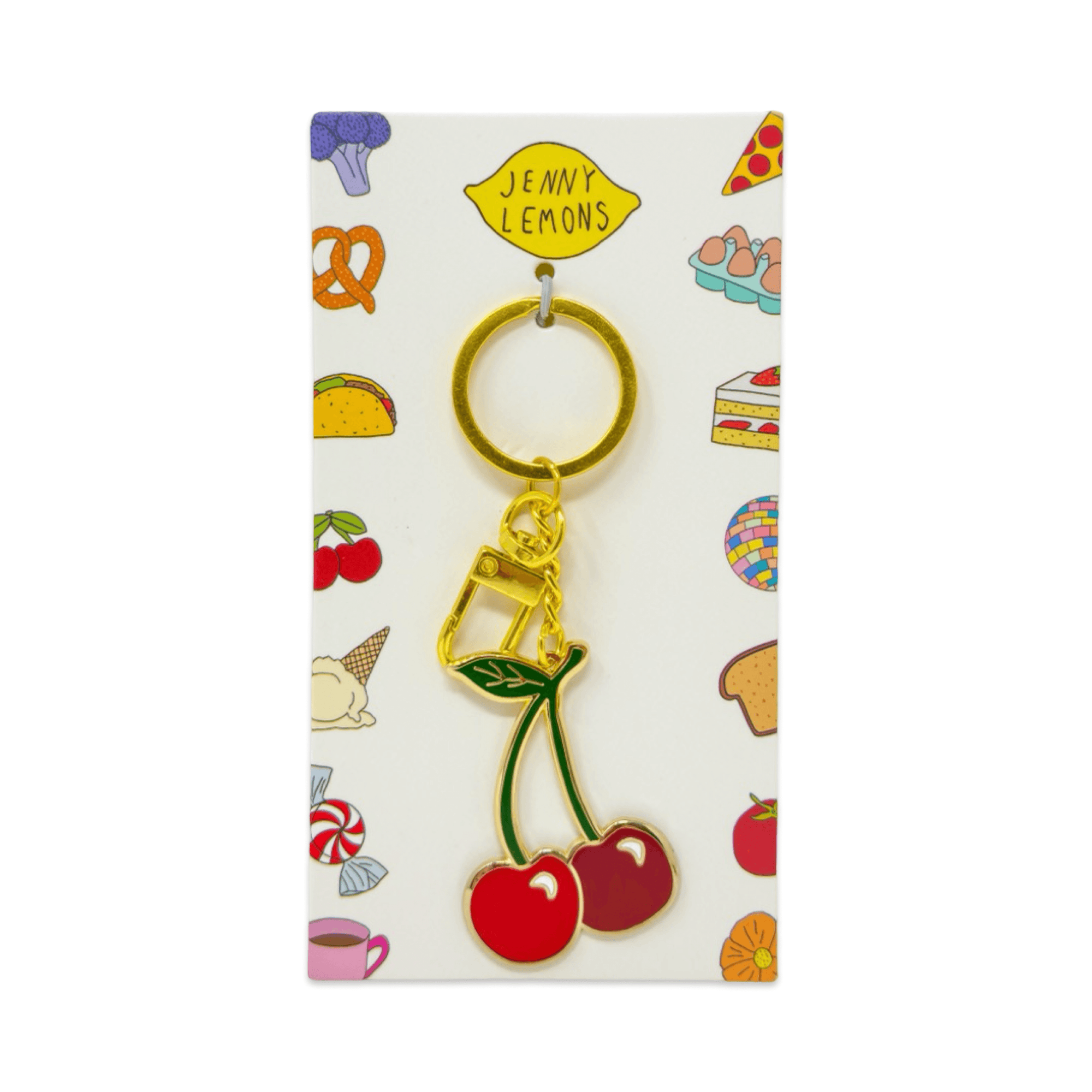 Cherries Enamel Bag Charm & Keychain
