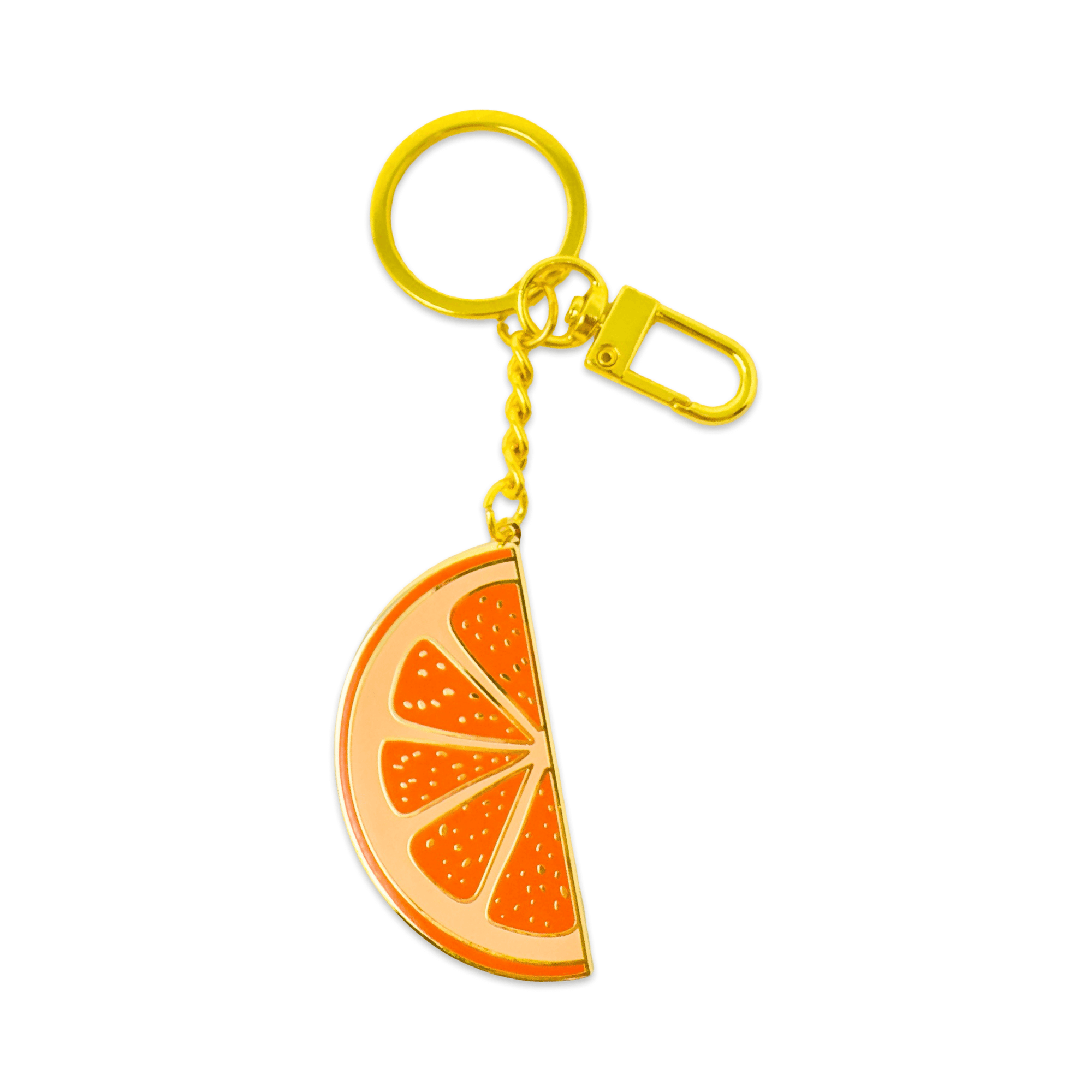 Grapefruit Slice Enamel Bag Charm & Keychain