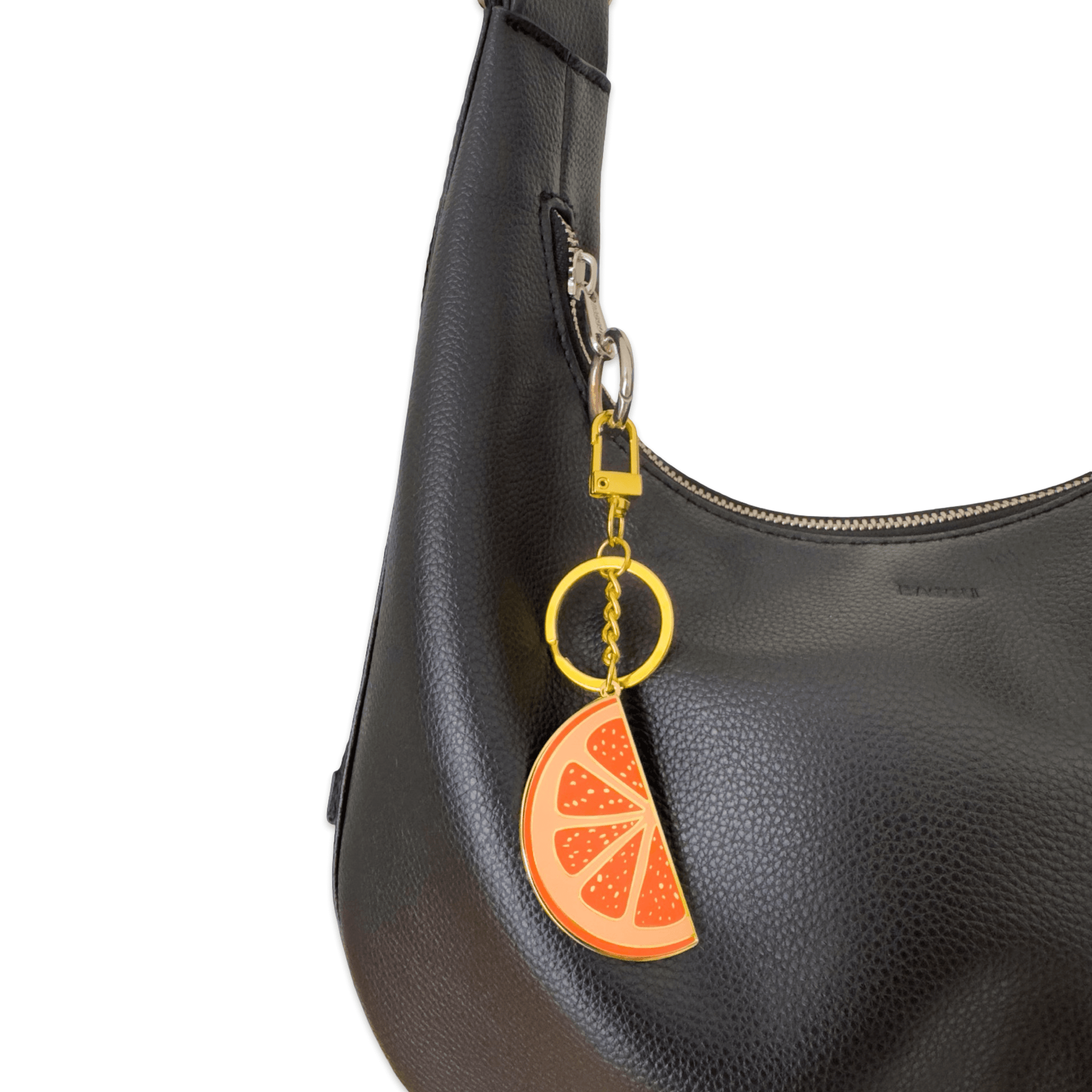 Grapefruit Slice Enamel Bag Charm & Keychain