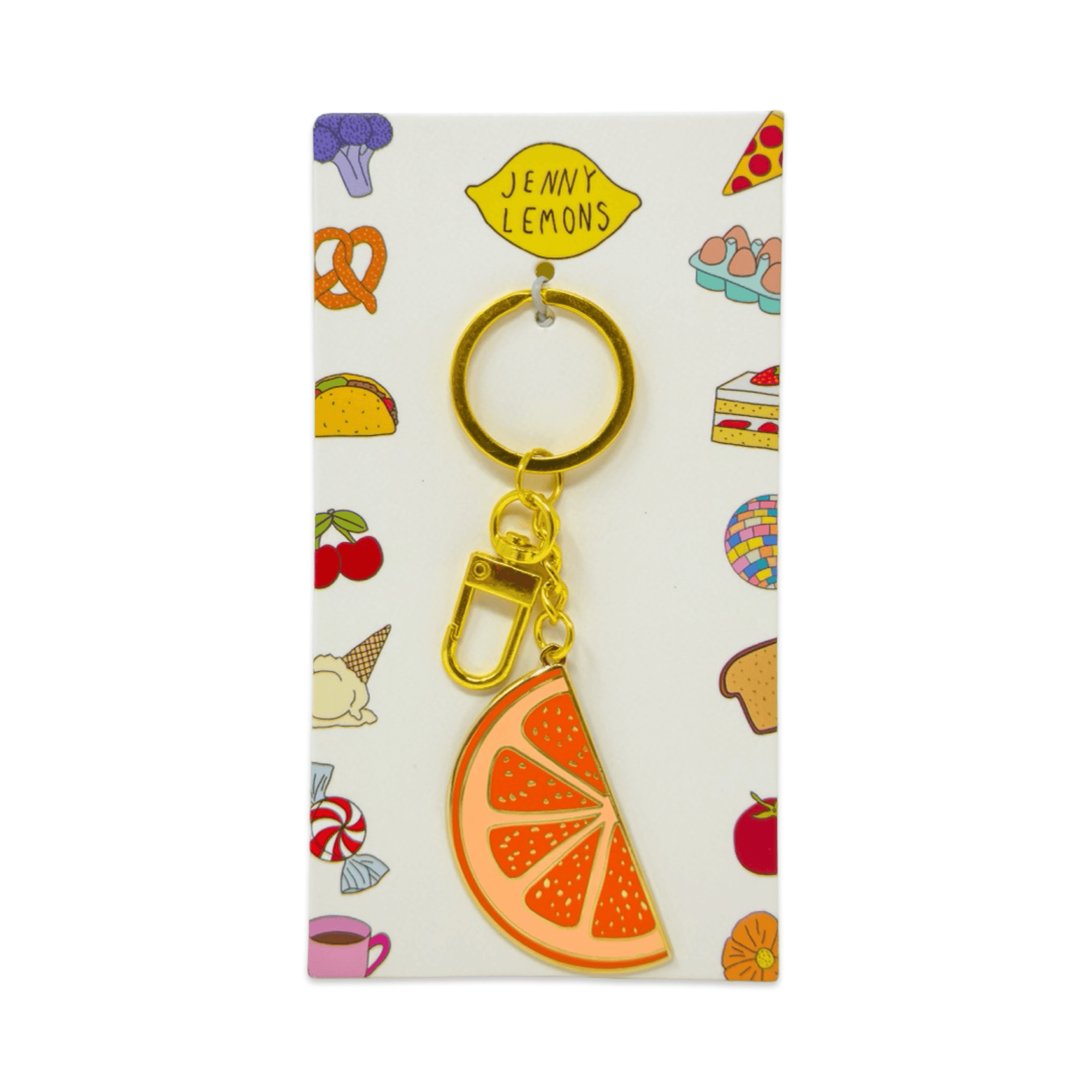 Grapefruit Slice Enamel Bag Charm & Keychain
