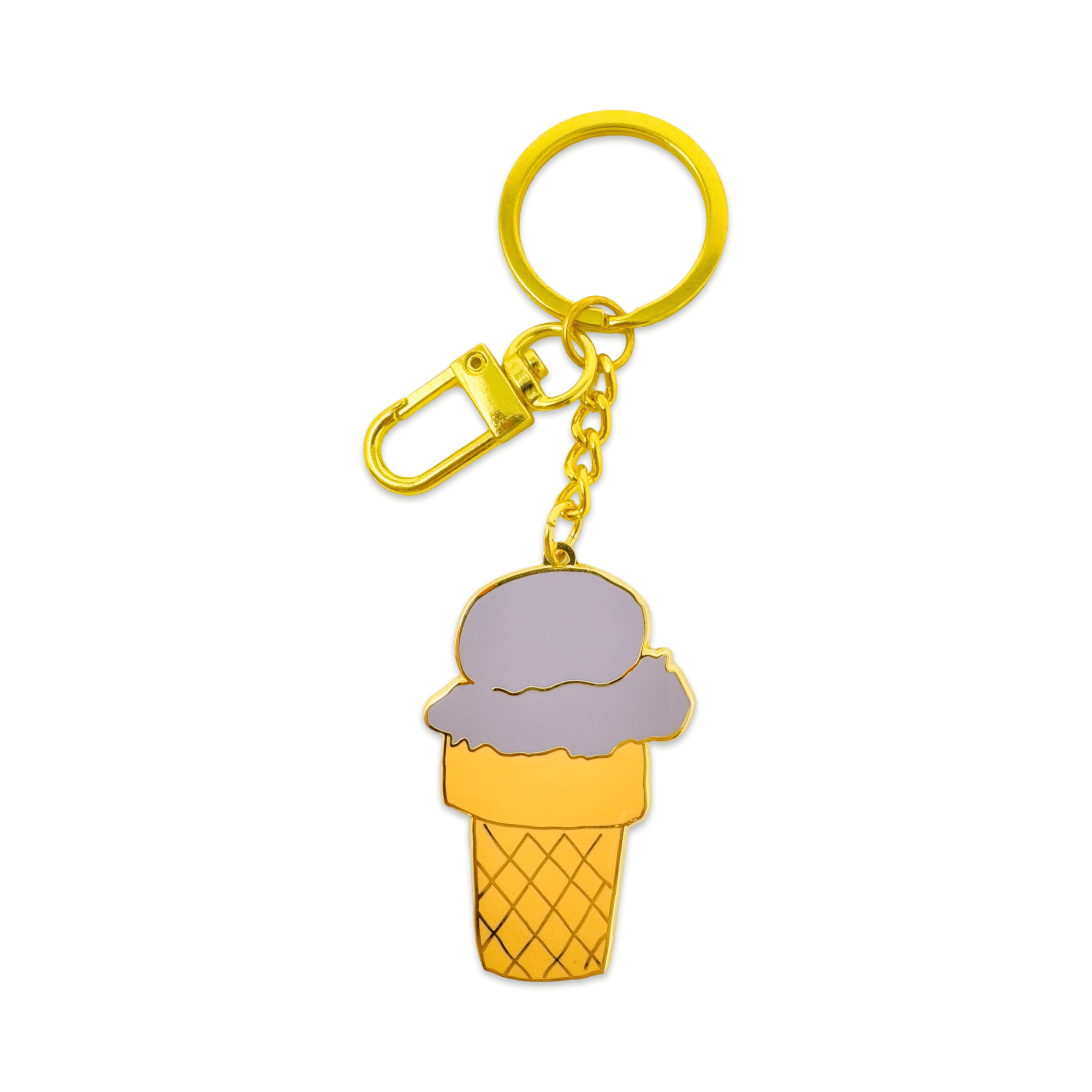 Ice Cream Cone Enamel Bag Charm & Keychain