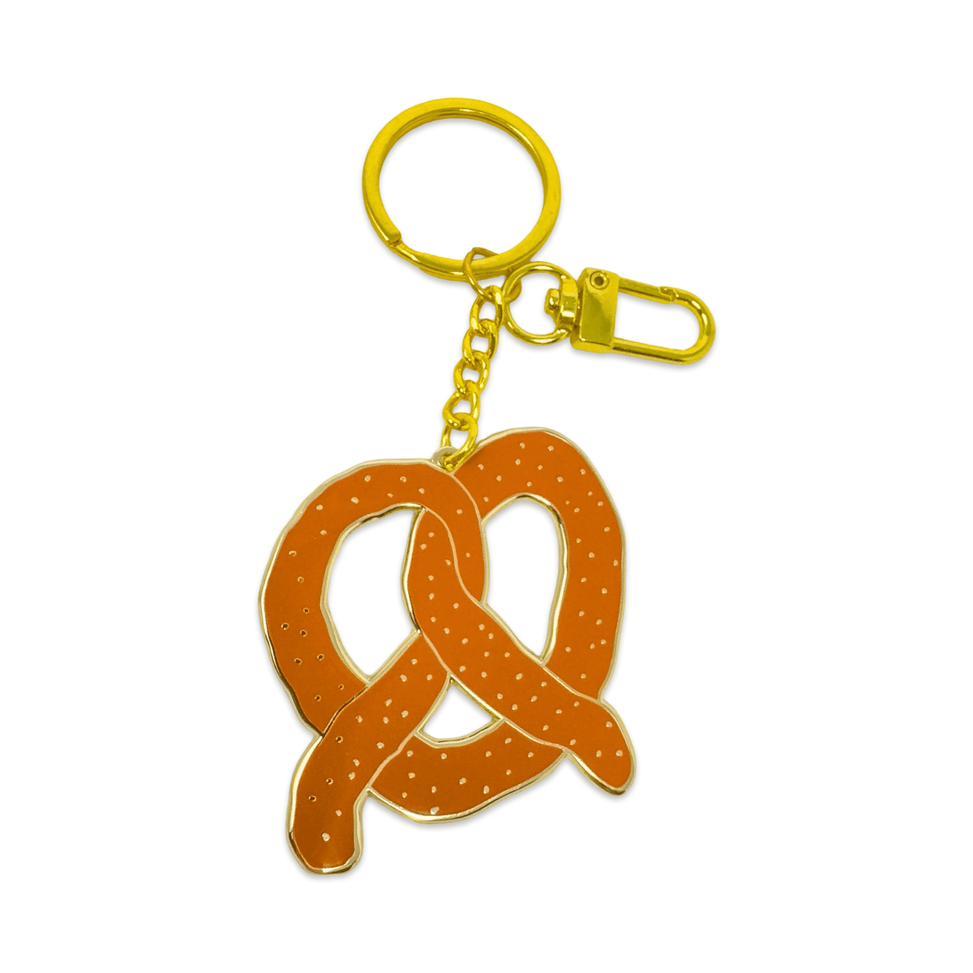 Pretzel Enamel Bag Charm & Keychain