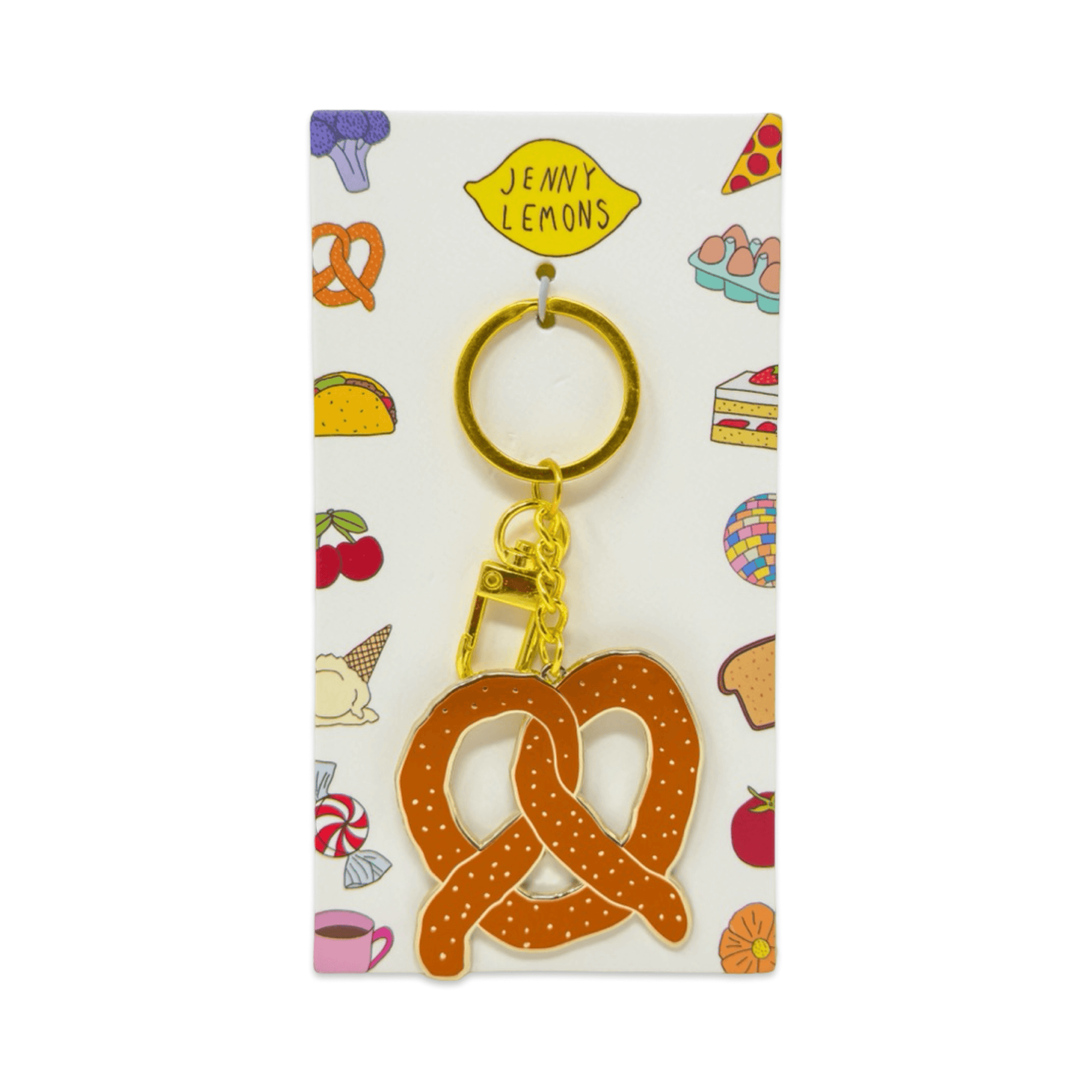 Pretzel Enamel Bag Charm & Keychain