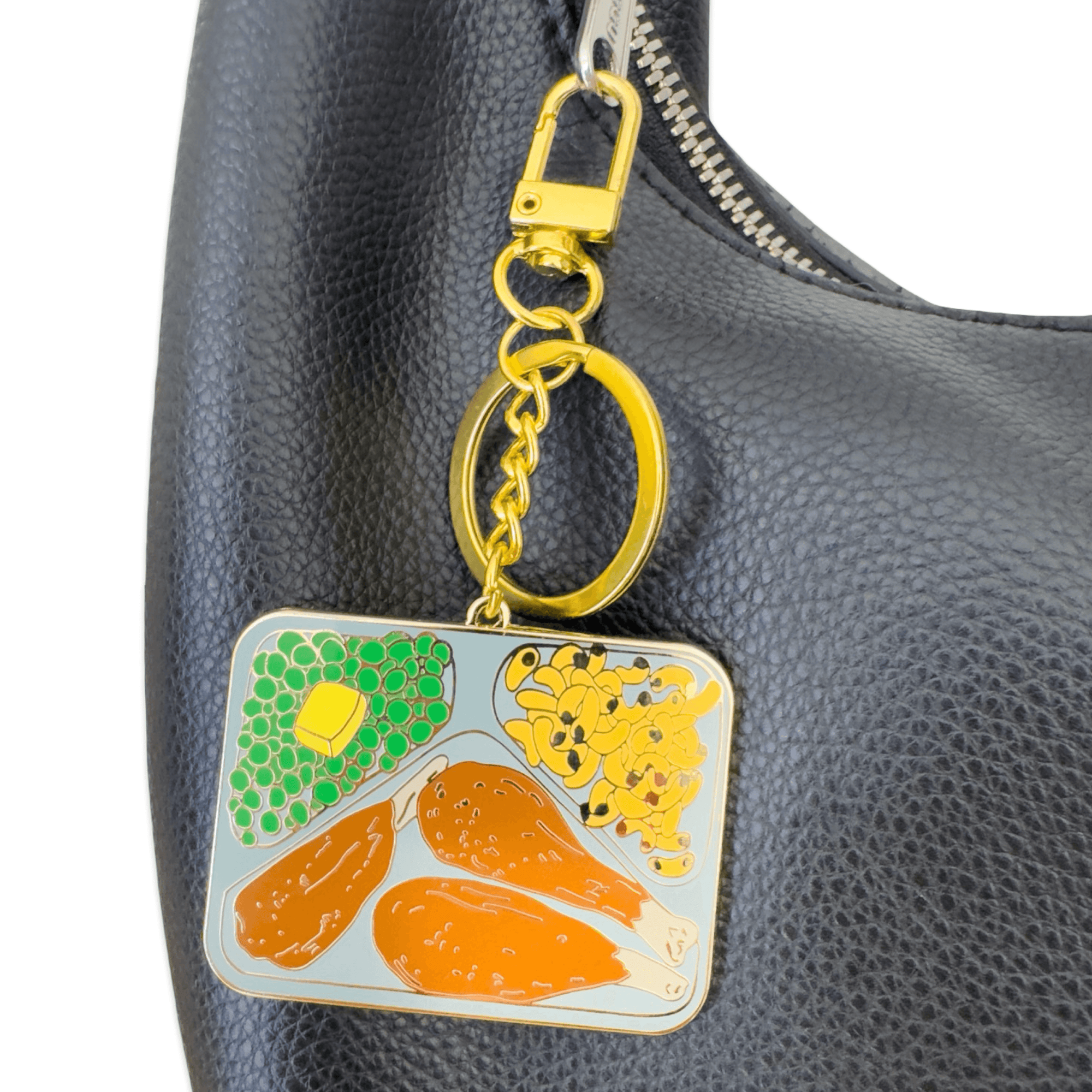 TV Dinner Enamel Bag Charm & Keychain