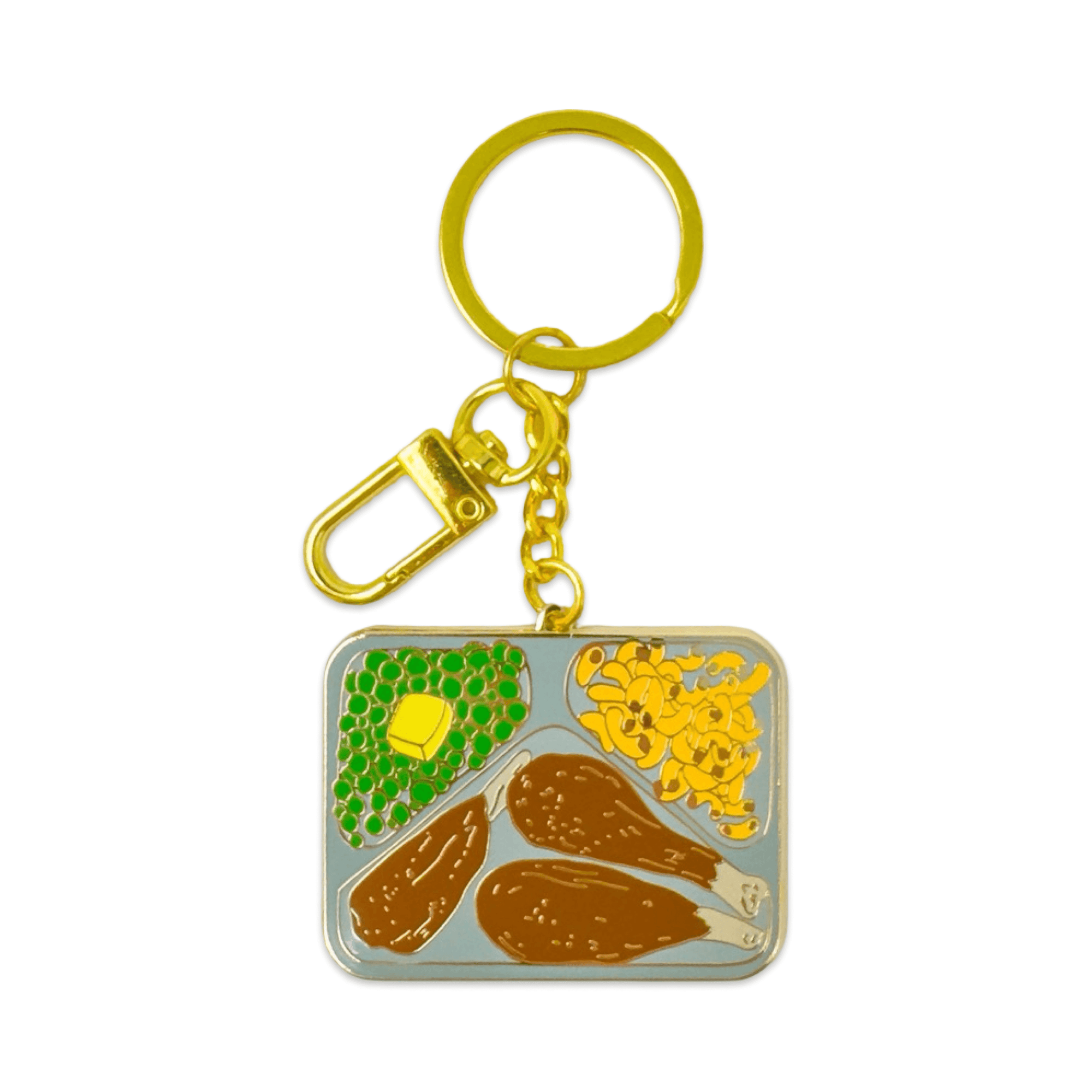 TV Dinner Enamel Bag Charm & Keychain