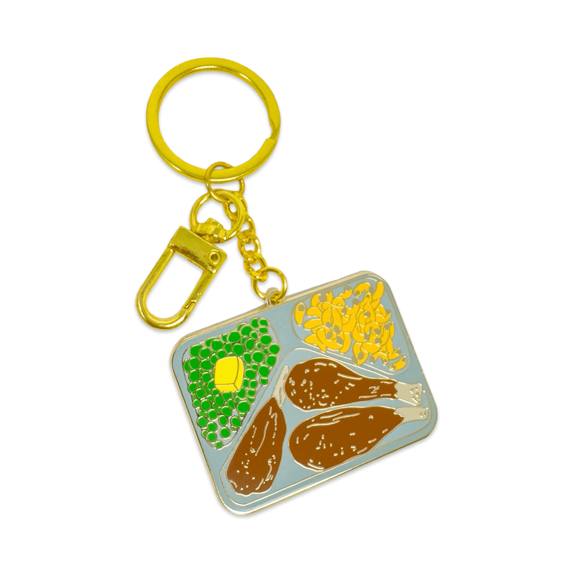 TV Dinner Enamel Bag Charm & Keychain