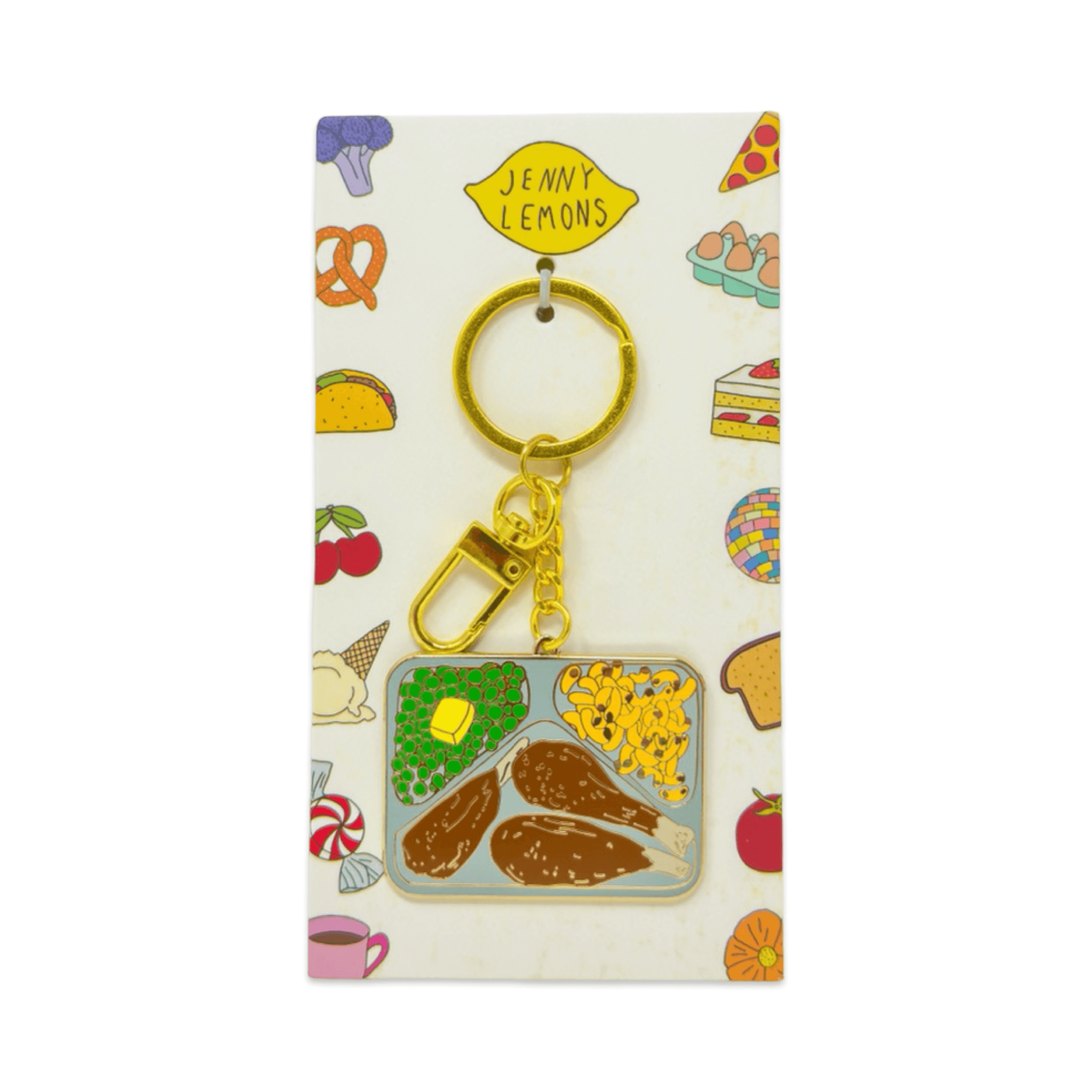 TV Dinner Enamel Bag Charm & Keychain