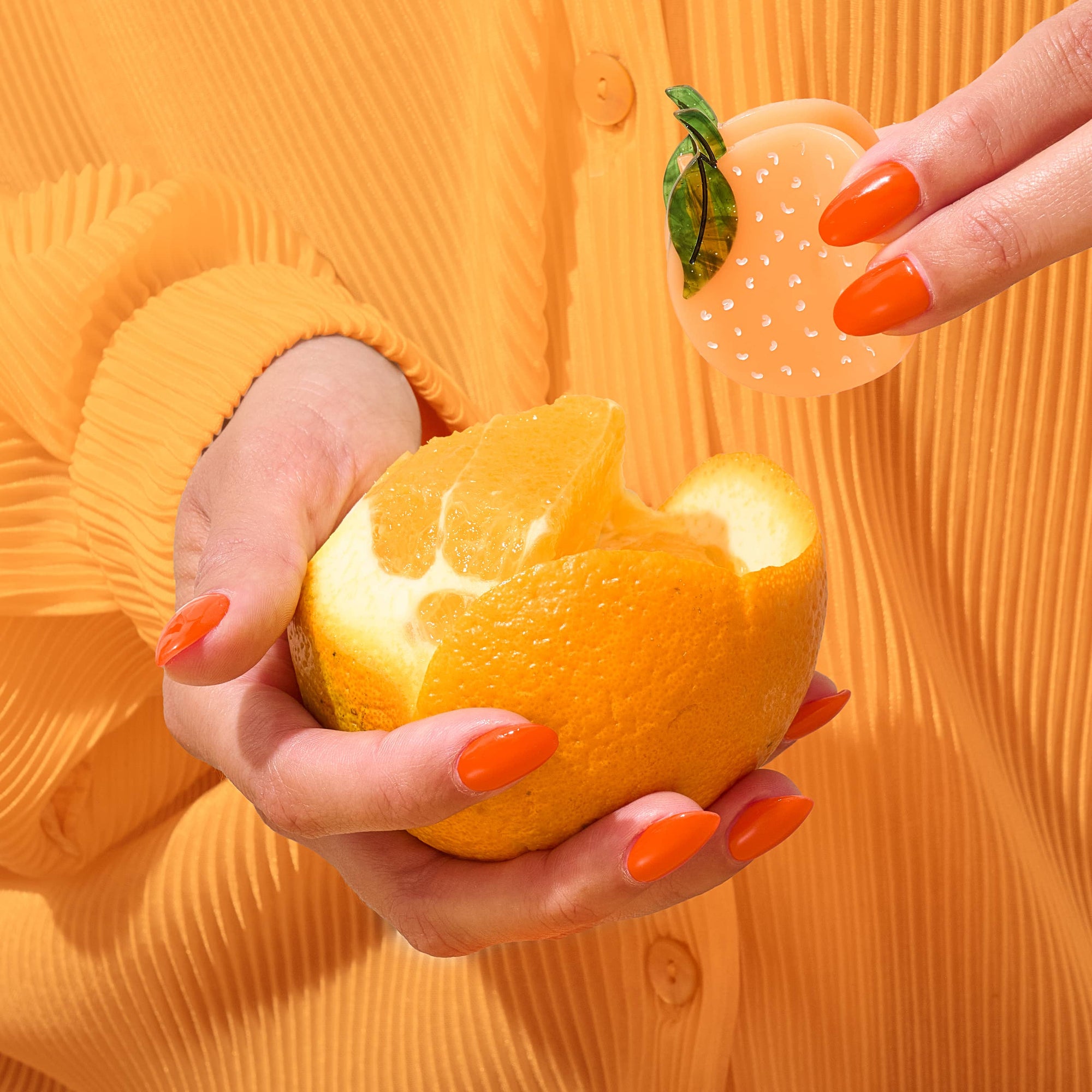 Mini Orange Hair Claw Clip