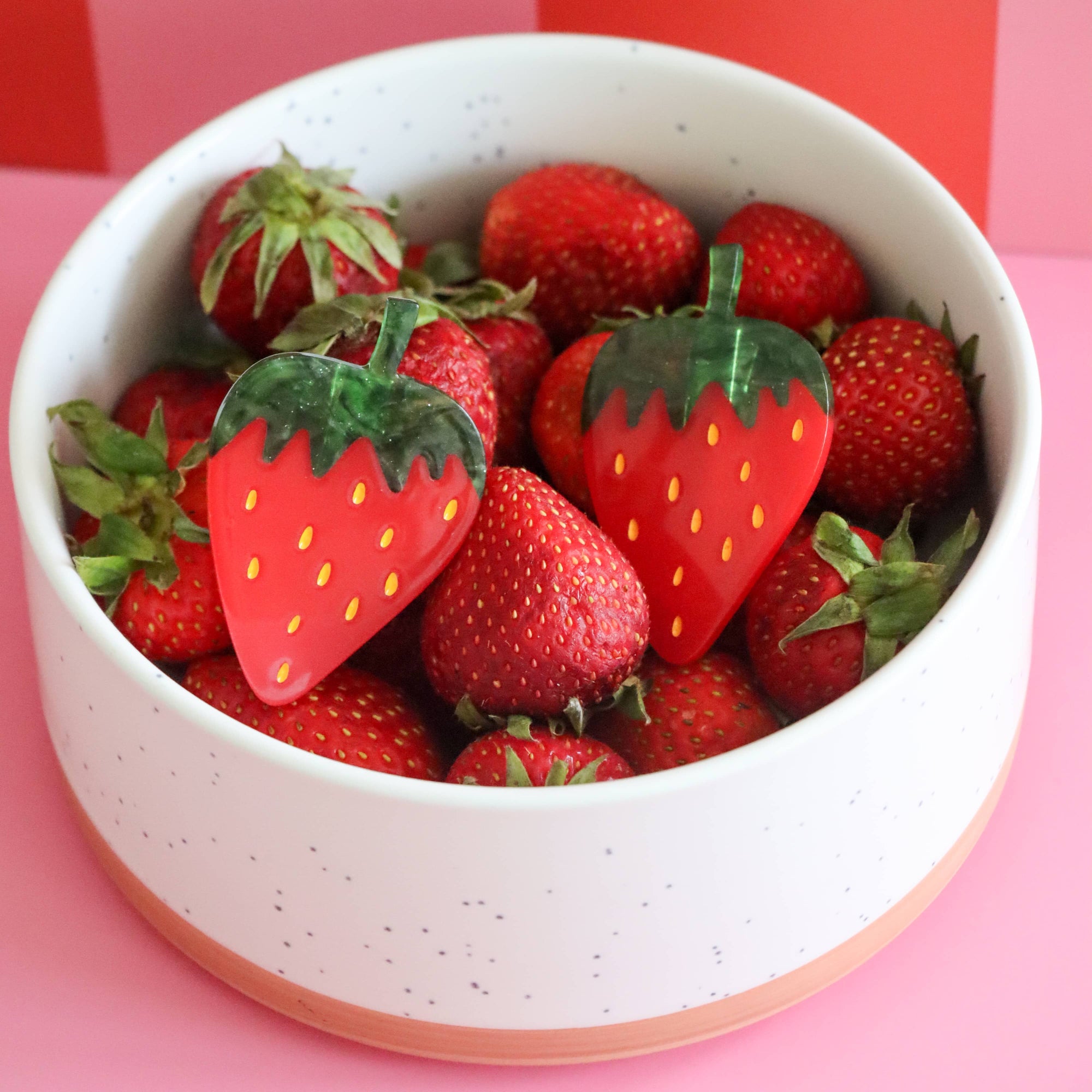 Strawberry Alligator Hair Clip Set