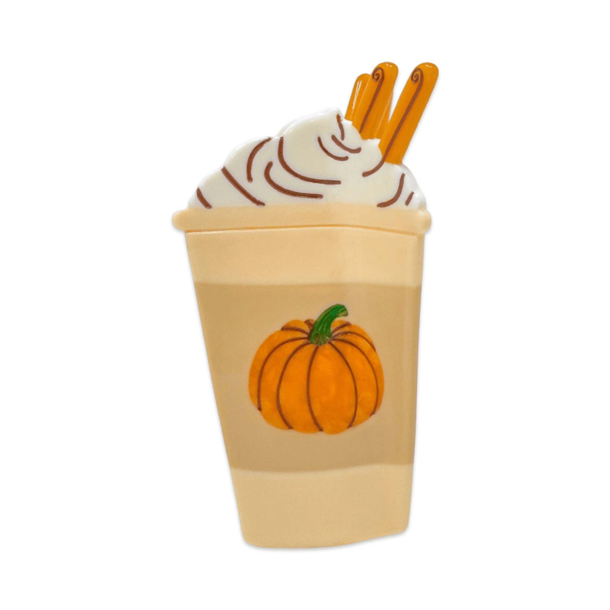 Large Pumpkin Spice Latte Hair Claw Clip
