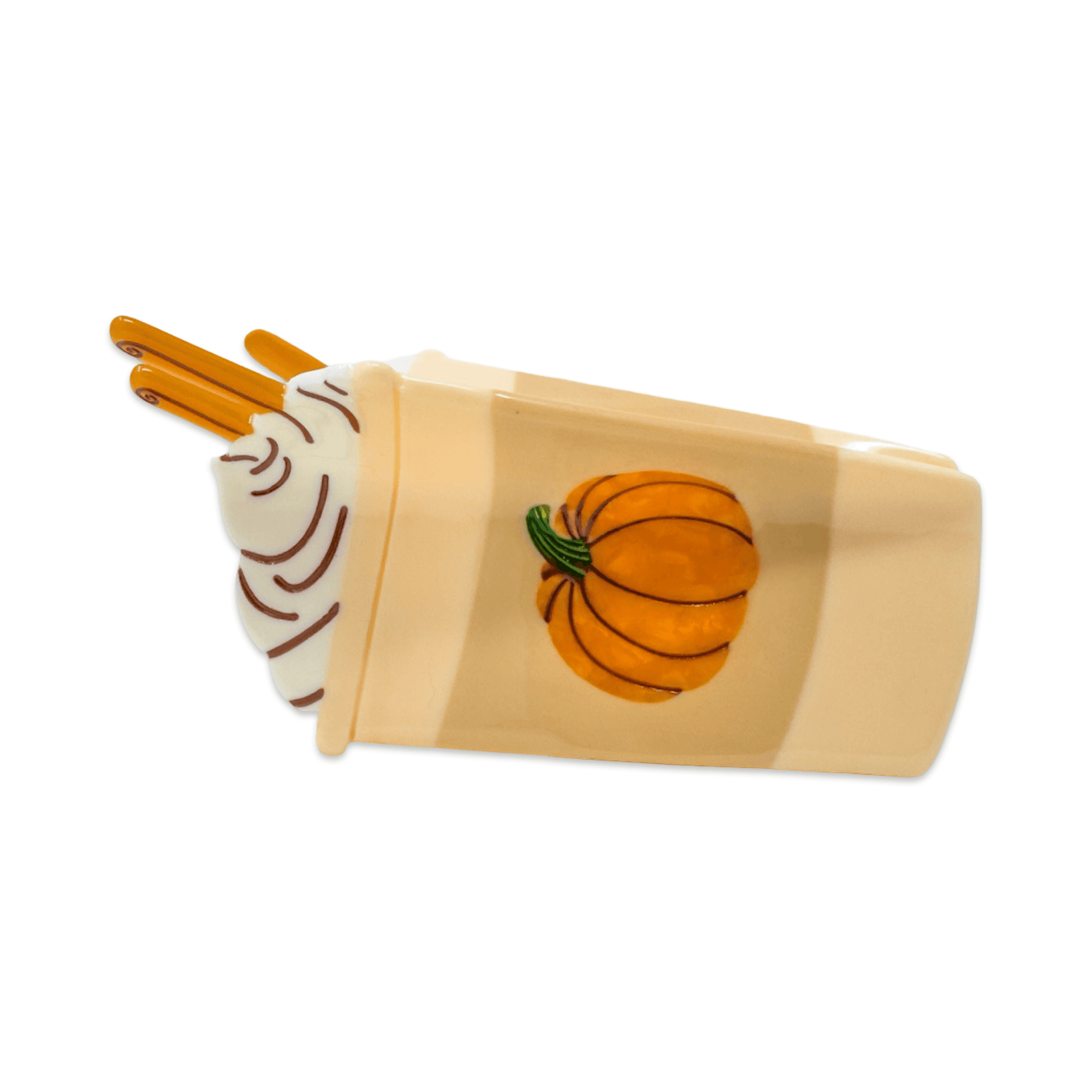 Large Pumpkin Spice Latte Hair Claw Clip