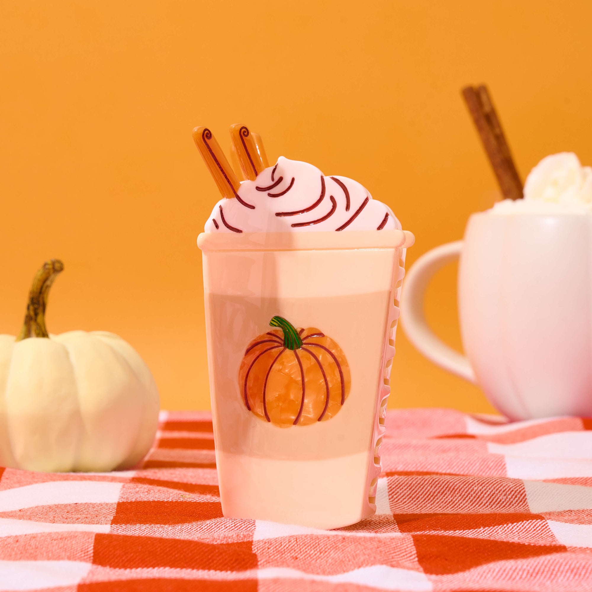 Large Pumpkin Spice Latte Hair Claw Clip