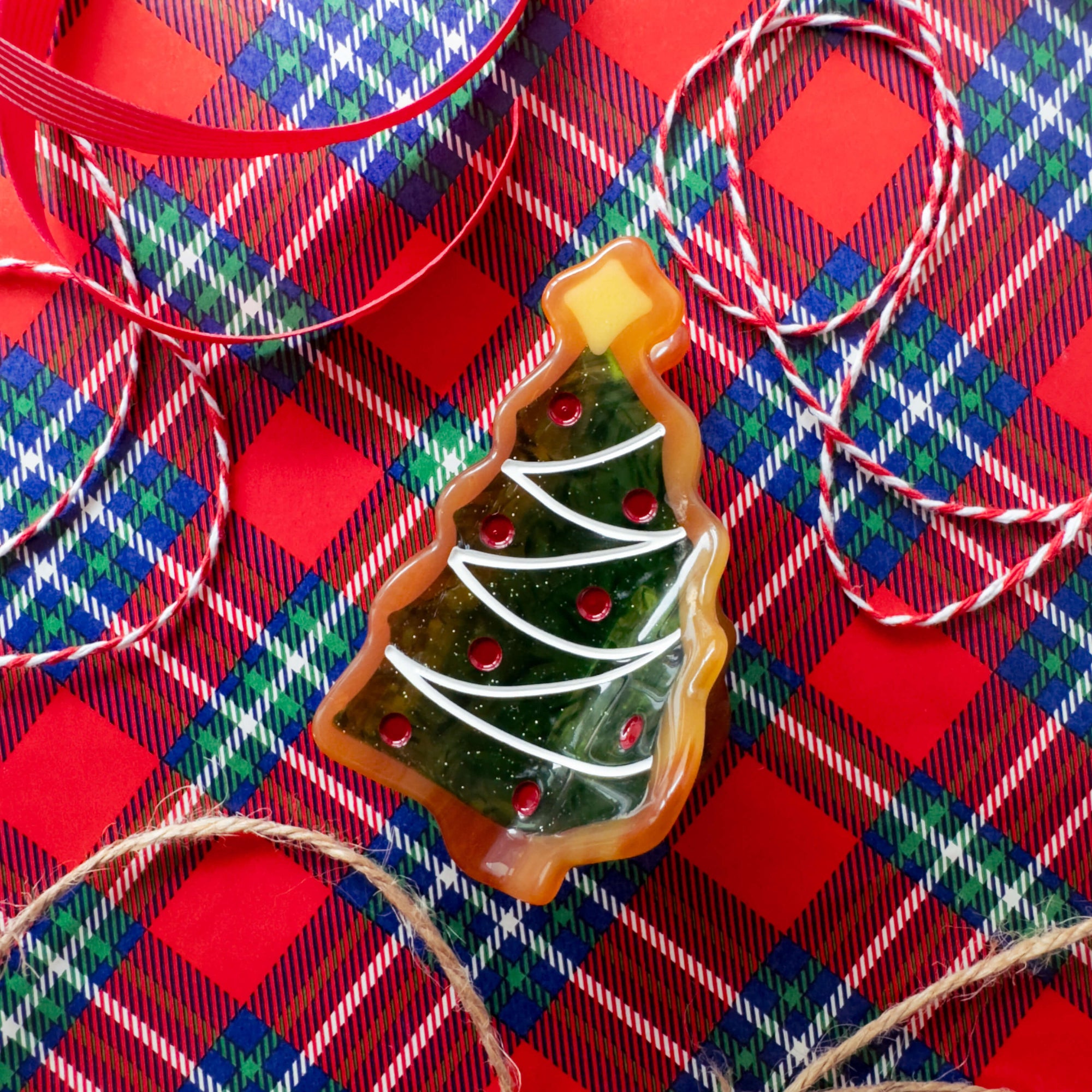 Midi Christmas Tree Holiday Cookie Hair Claw Clip