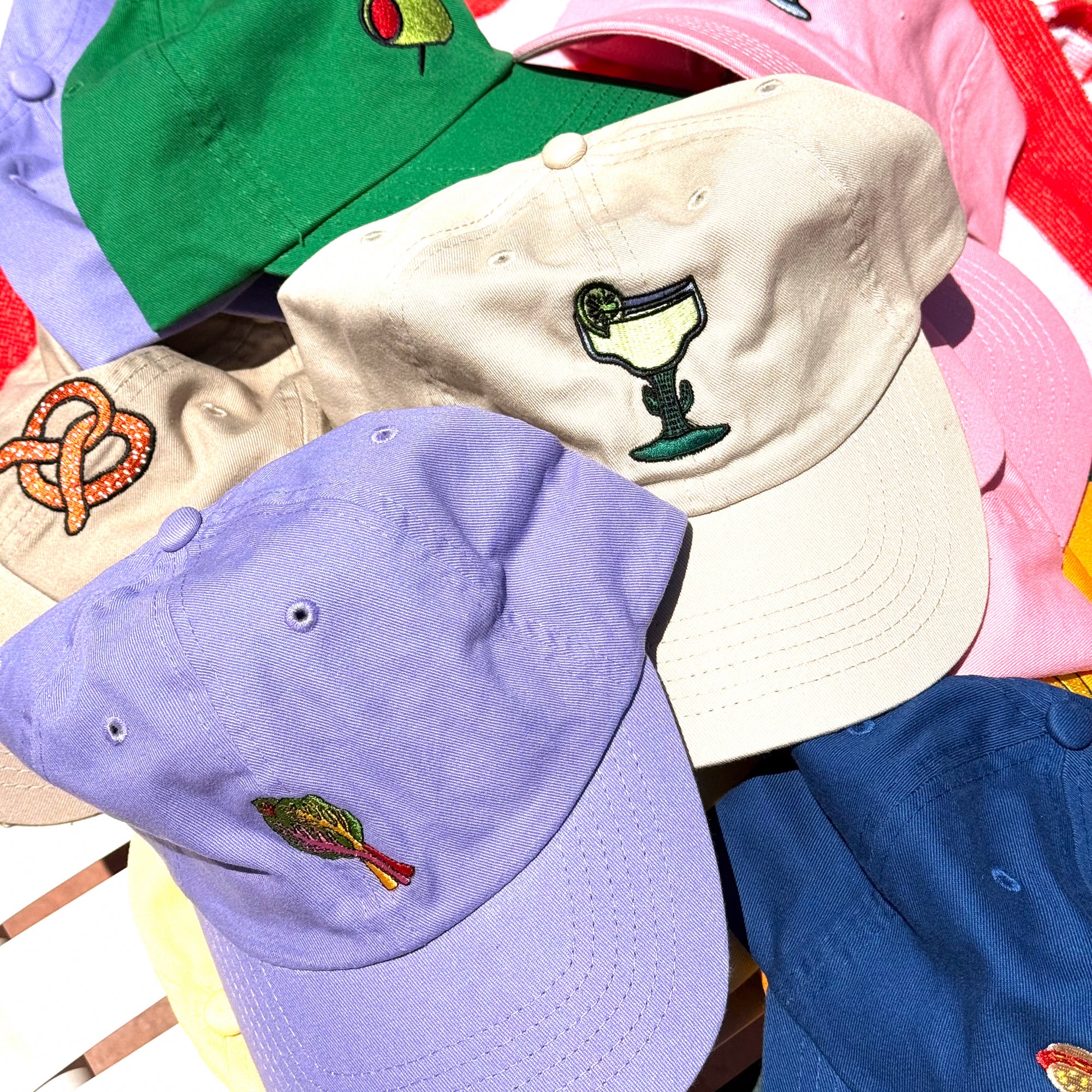 Rainbow Chard Embroidered Hat