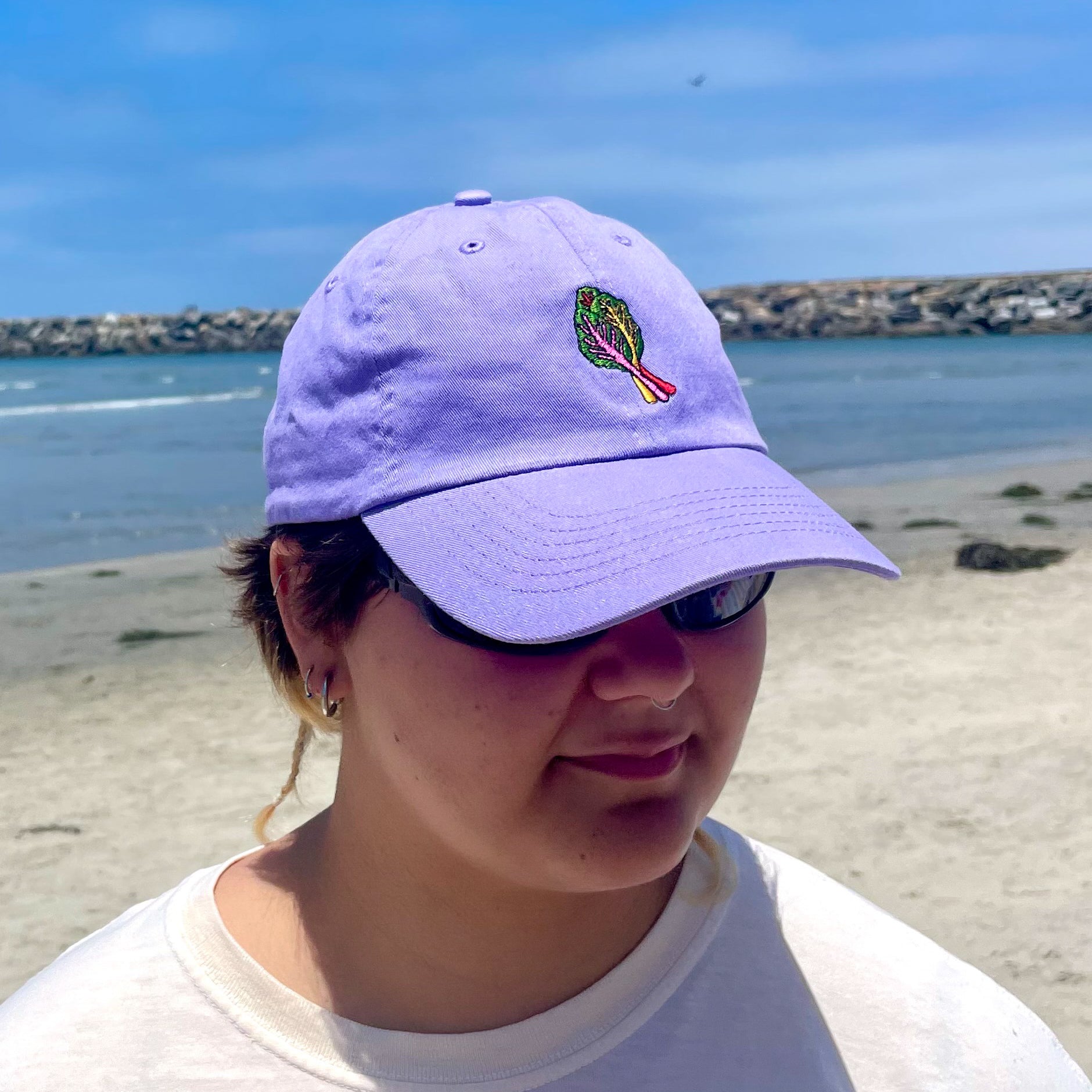 Rainbow Chard Embroidered Hat
