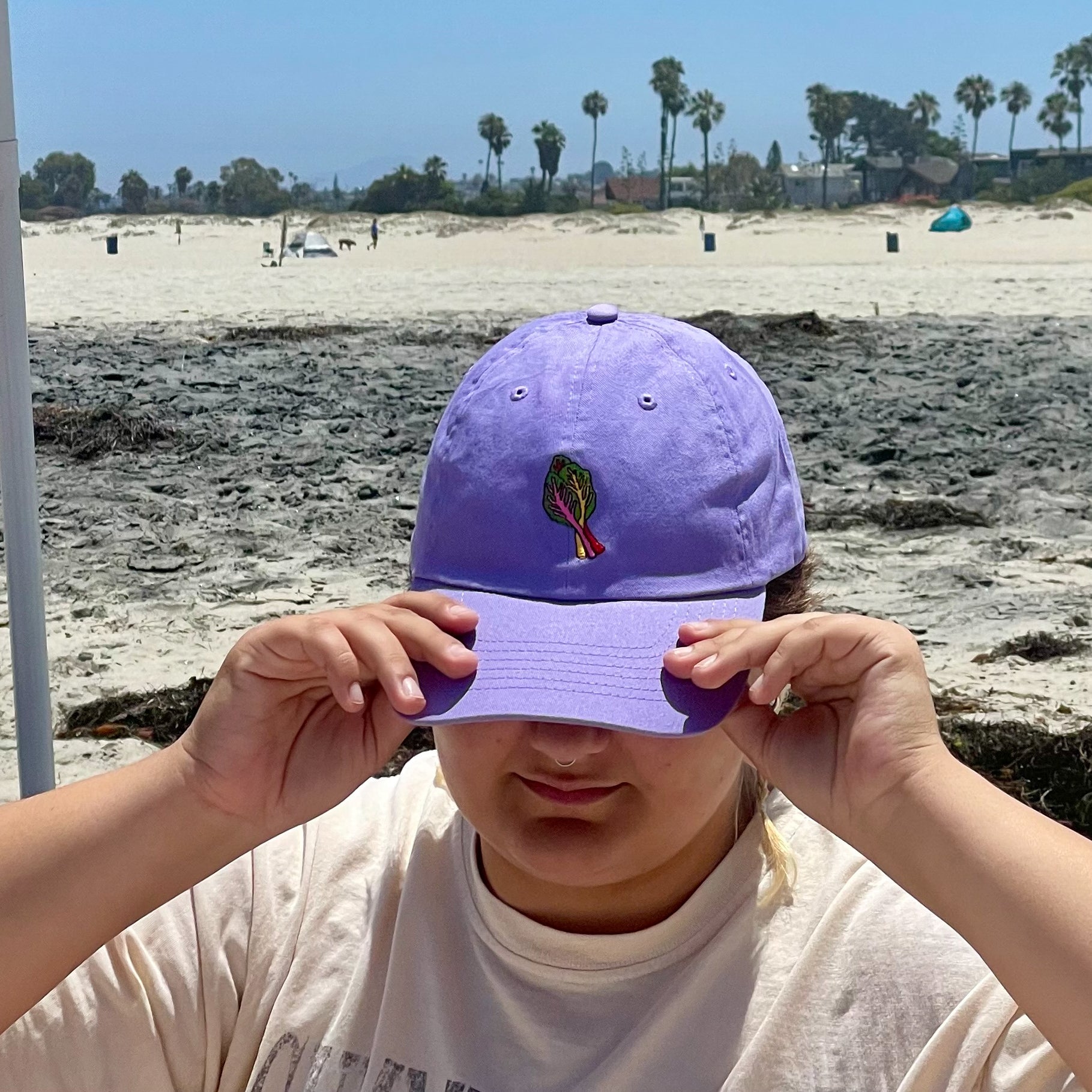 Rainbow Chard Embroidered Hat