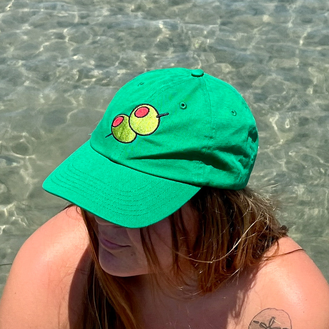 Olive Embroidered Hat