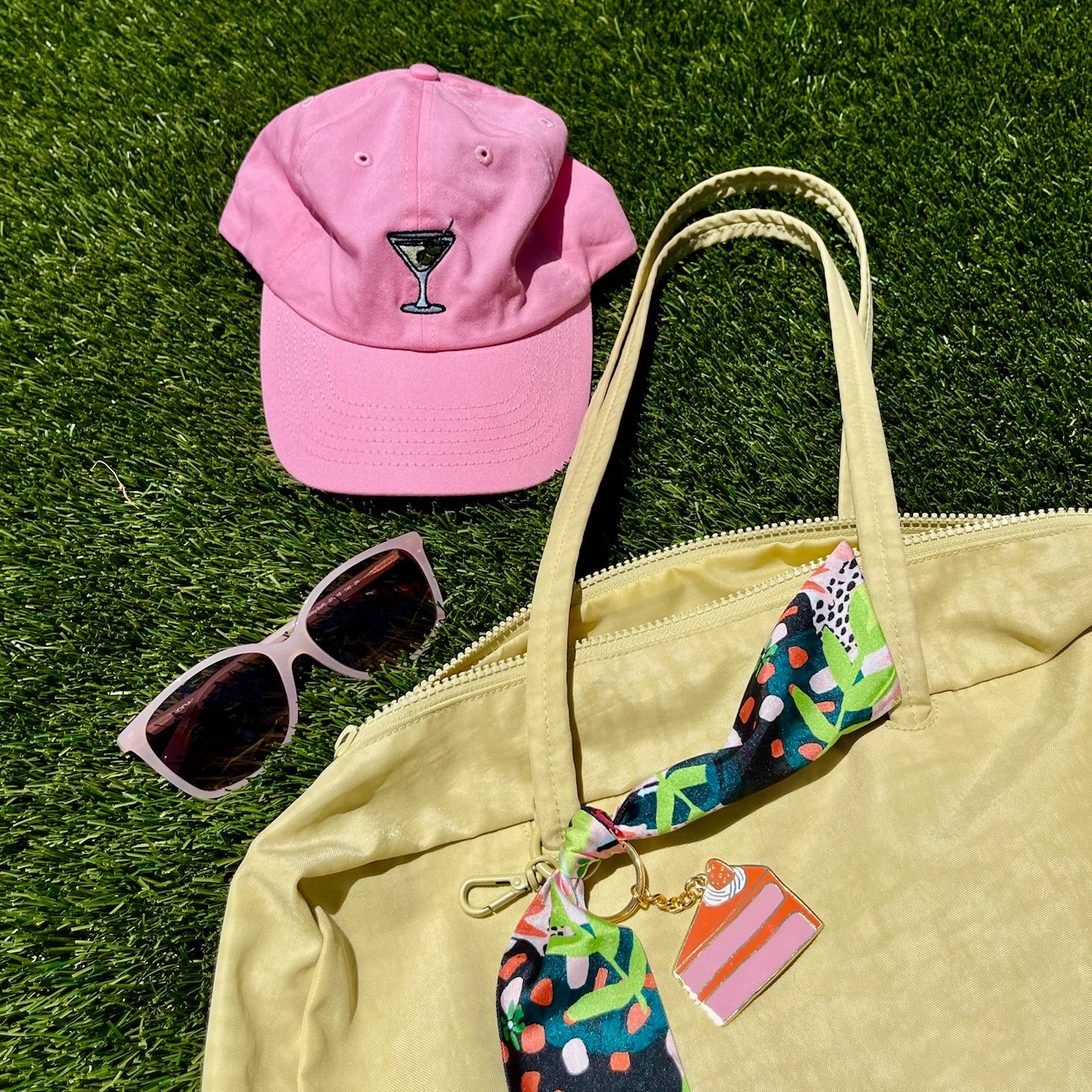 Cake Slice Enamel Keychain