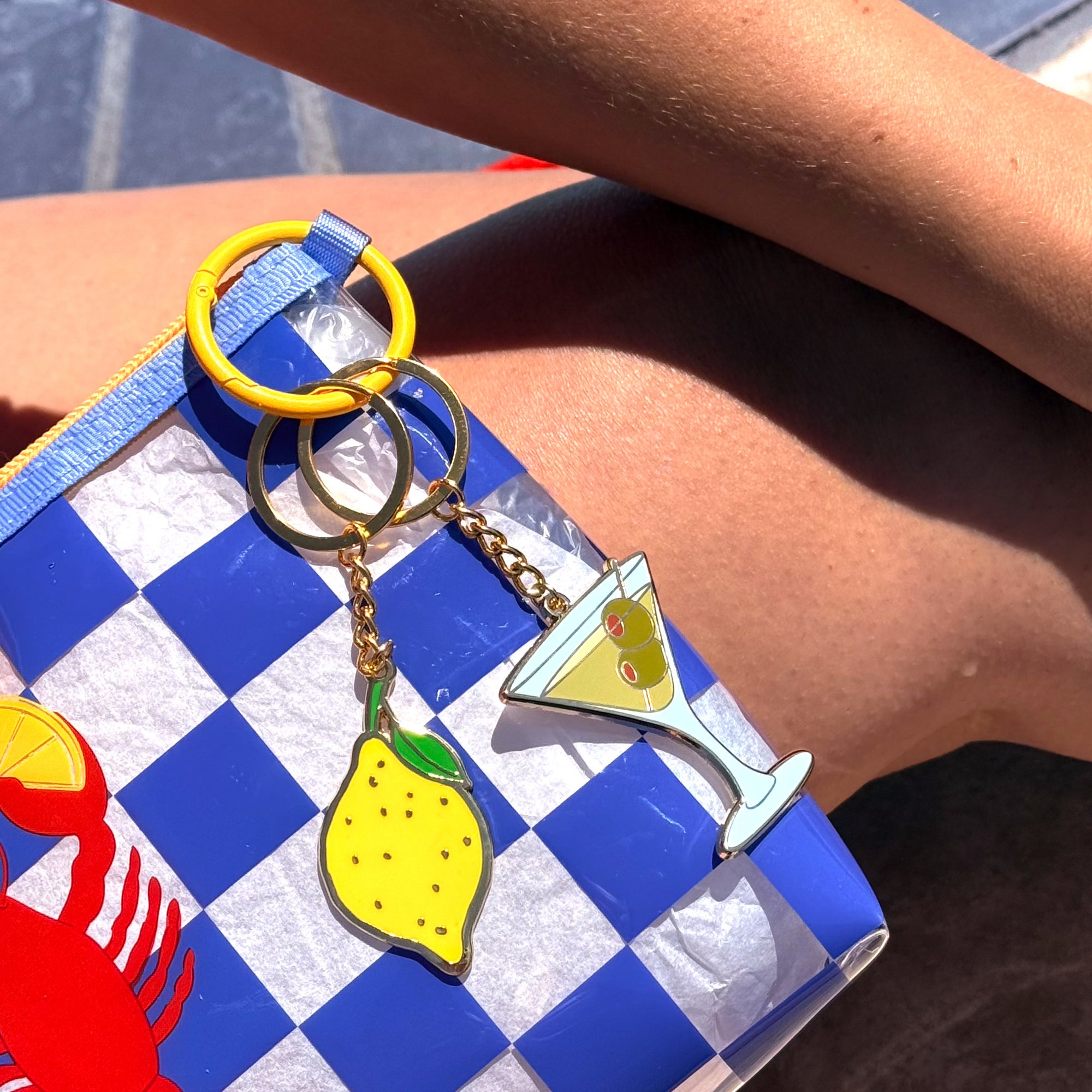 Martini Enamel Keychain