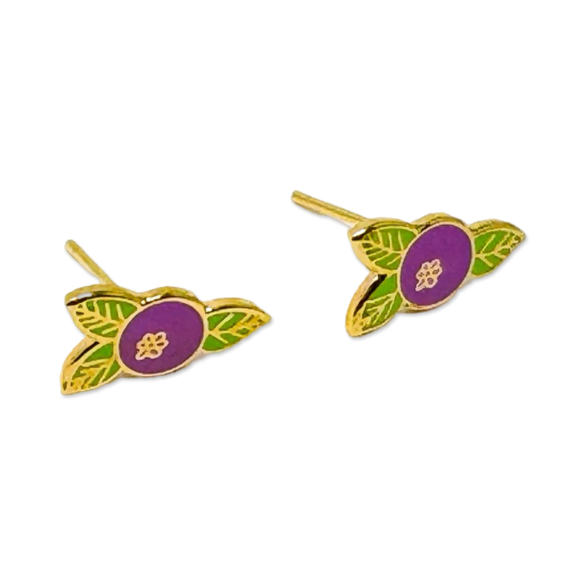 Blueberry Enamel Earrings Jewelry Jenny Lemons