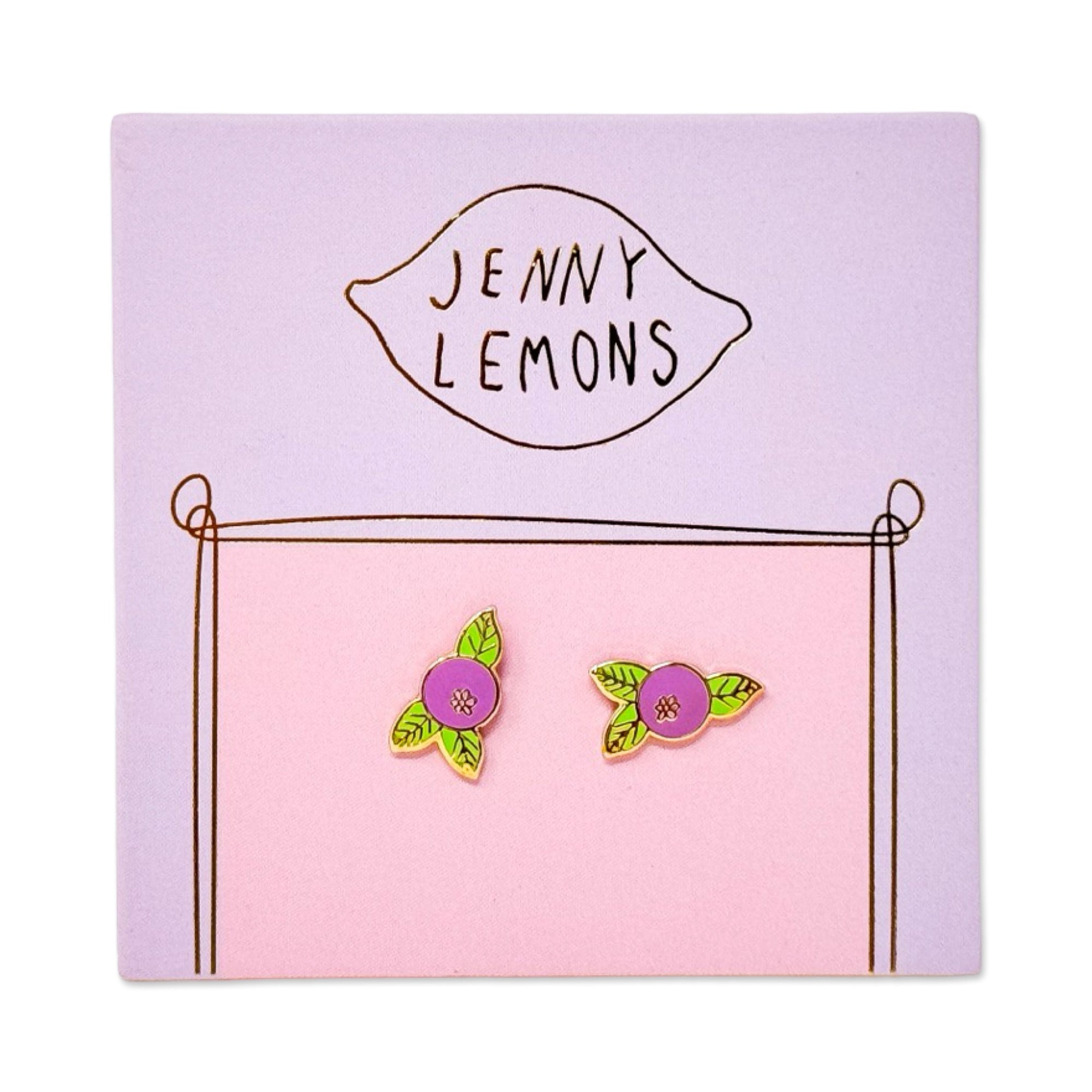 Blueberry Enamel Earrings Jewelry Jenny Lemons
