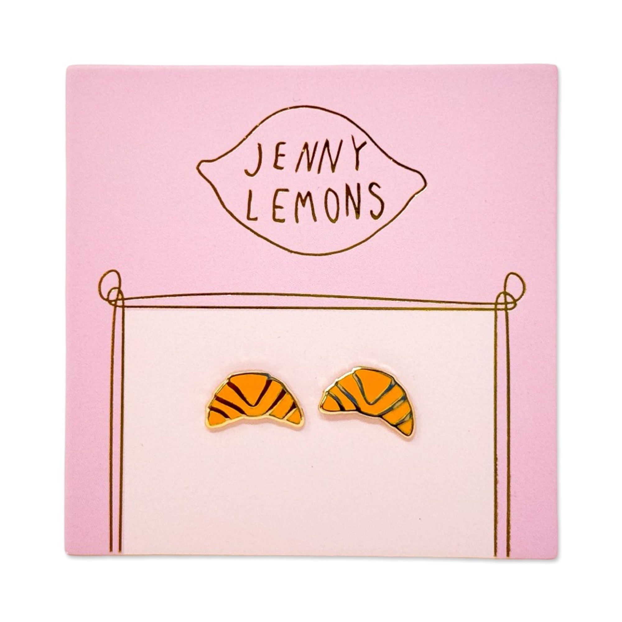 Croissant Enamel Earrings Jewelry Jenny Lemons