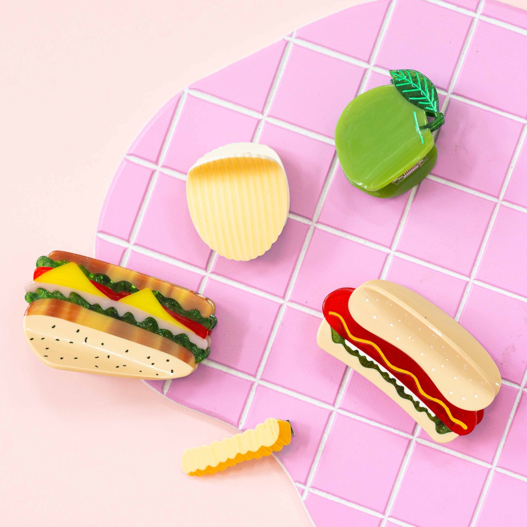 Hot Dog Hair Claw with all the Fixins Accessories Jenny Lemons