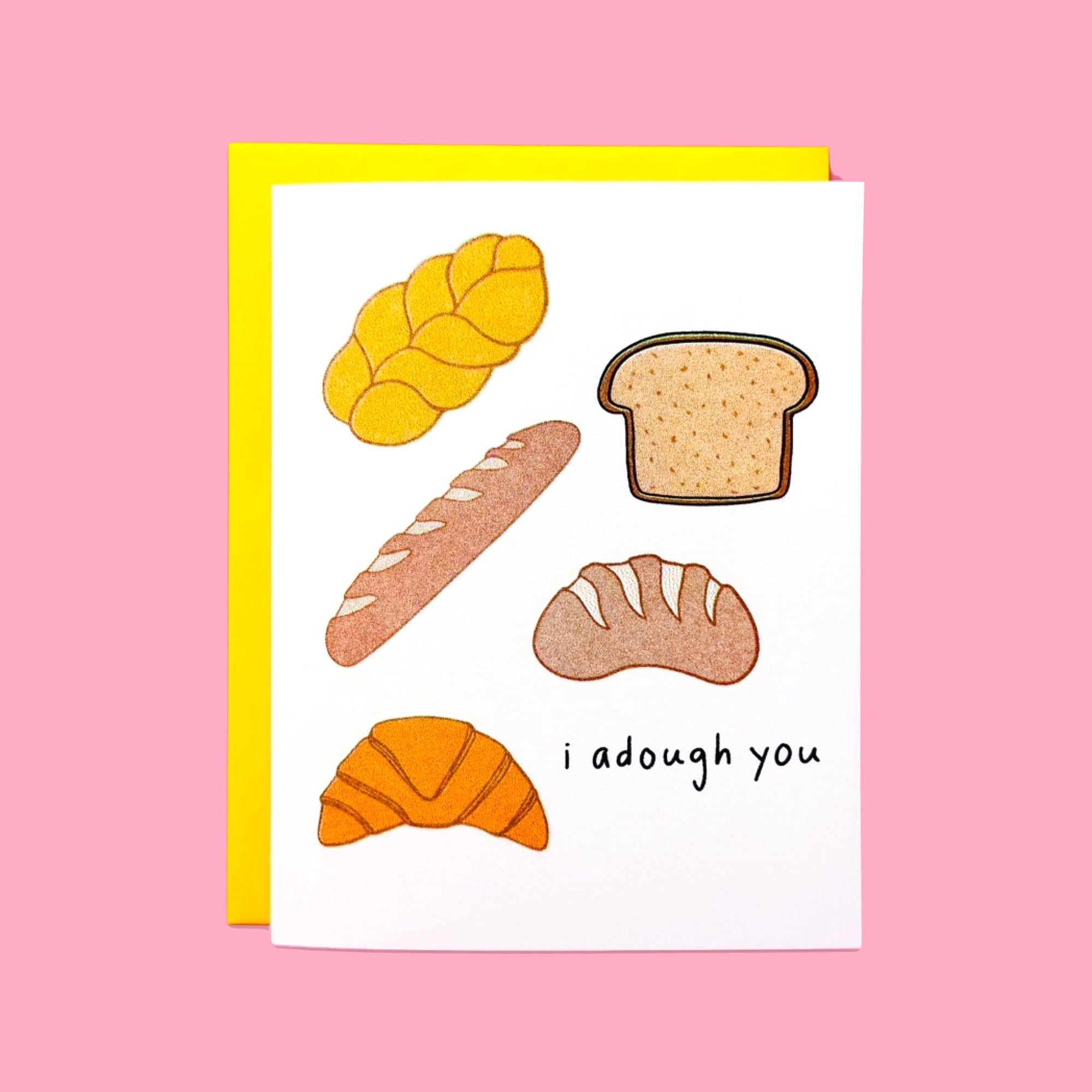 I Adough You Risograph Card Stationery/Stickers/Cards Jenny Lemons