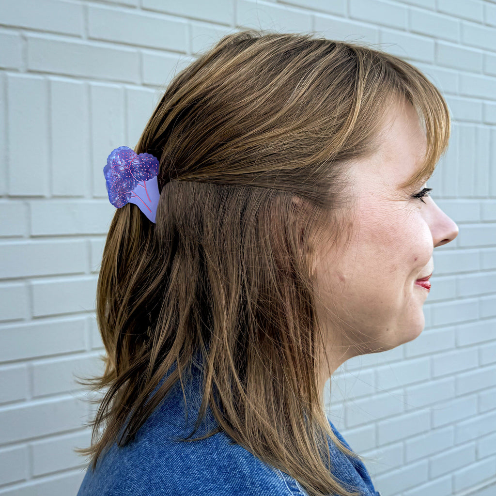 Mini Purple Cauliflower Hair Claw Accessories Jenny Lemons 