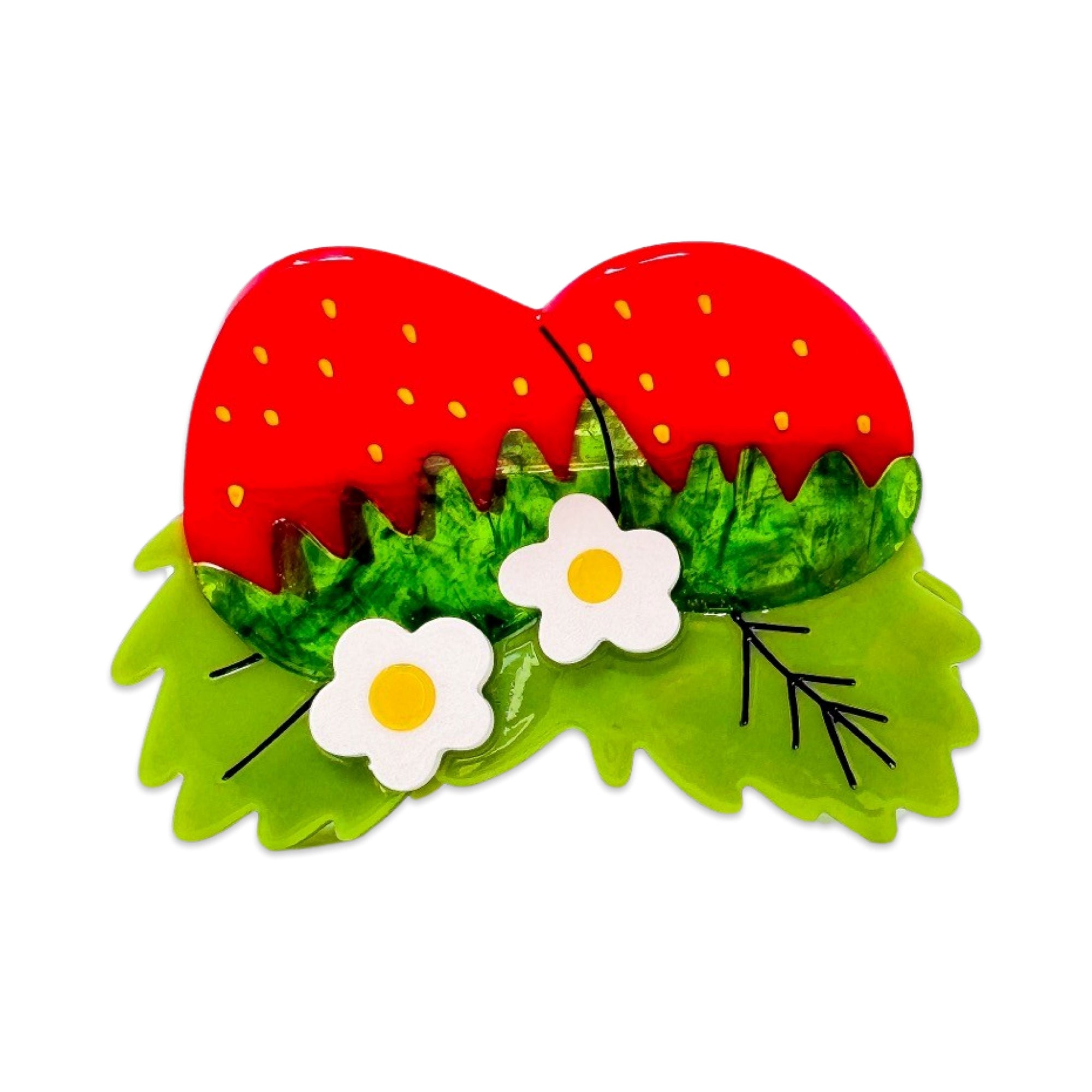 Strawberries and Flowers Hair Claw Accessories Jenny Lemons