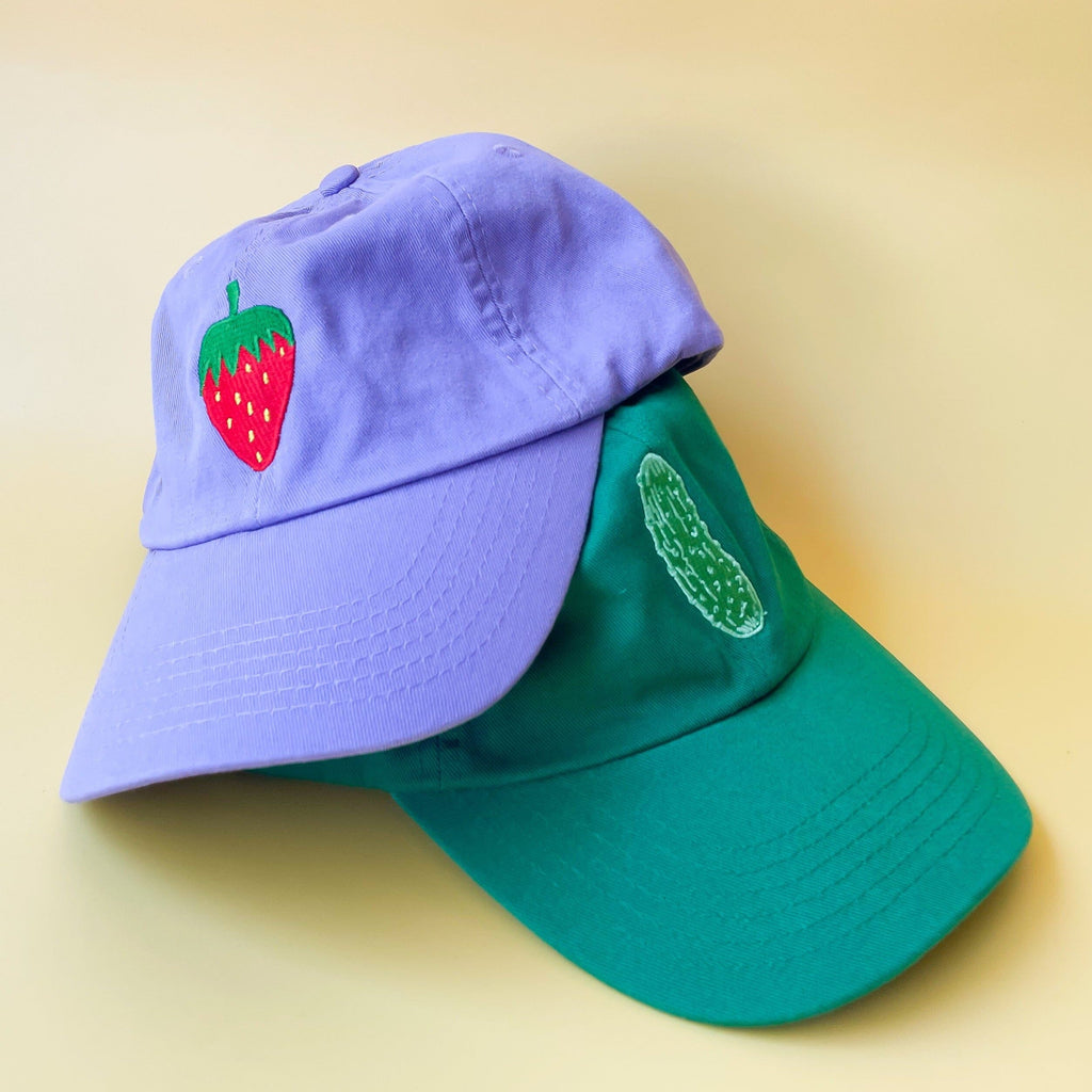 Embroidered Strawberry Hat Accessories Jenny Lemons 