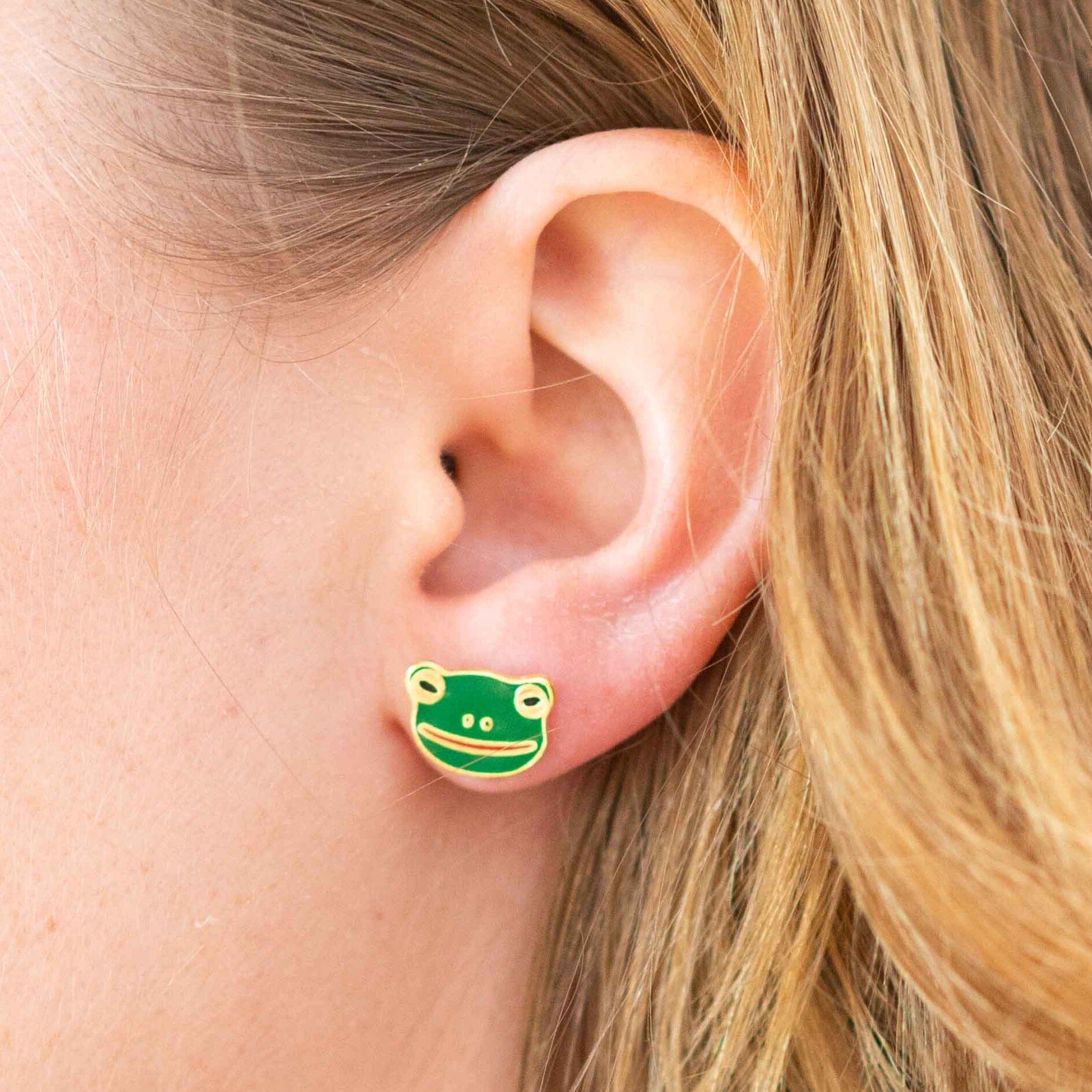 Frog Enamel Earrings Jewelry Jenny Lemons