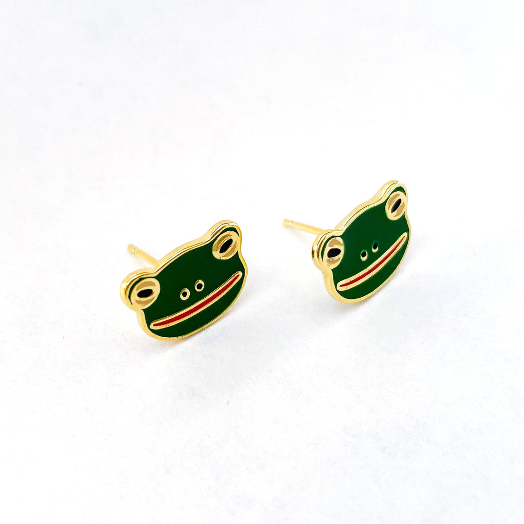 Frog Enamel Earrings Jewelry Jenny Lemons 