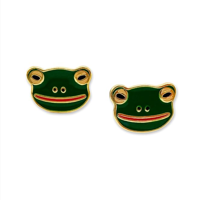 Frog Enamel Earrings Jewelry Jenny Lemons
