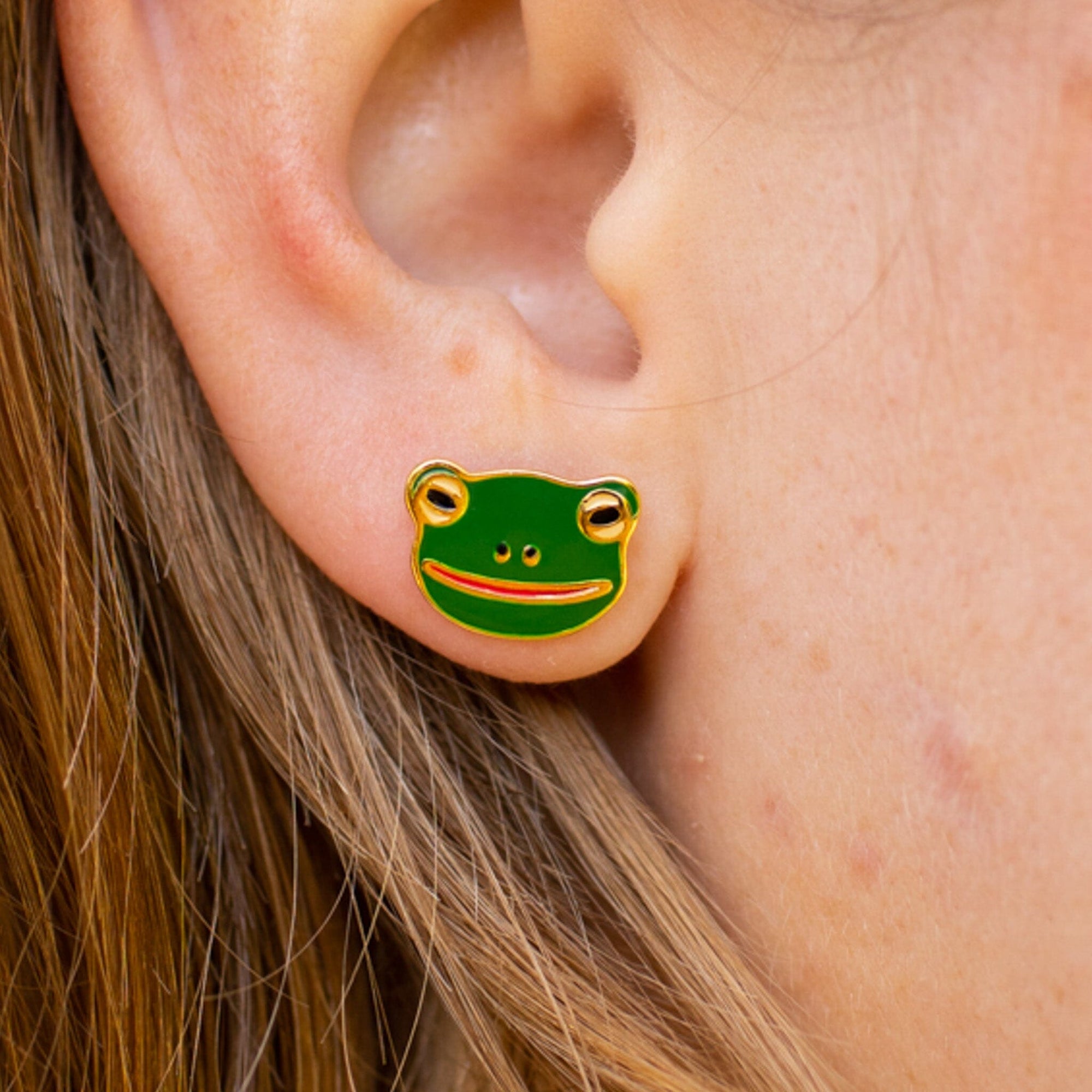 Frog Enamel Earrings Jewelry Jenny Lemons