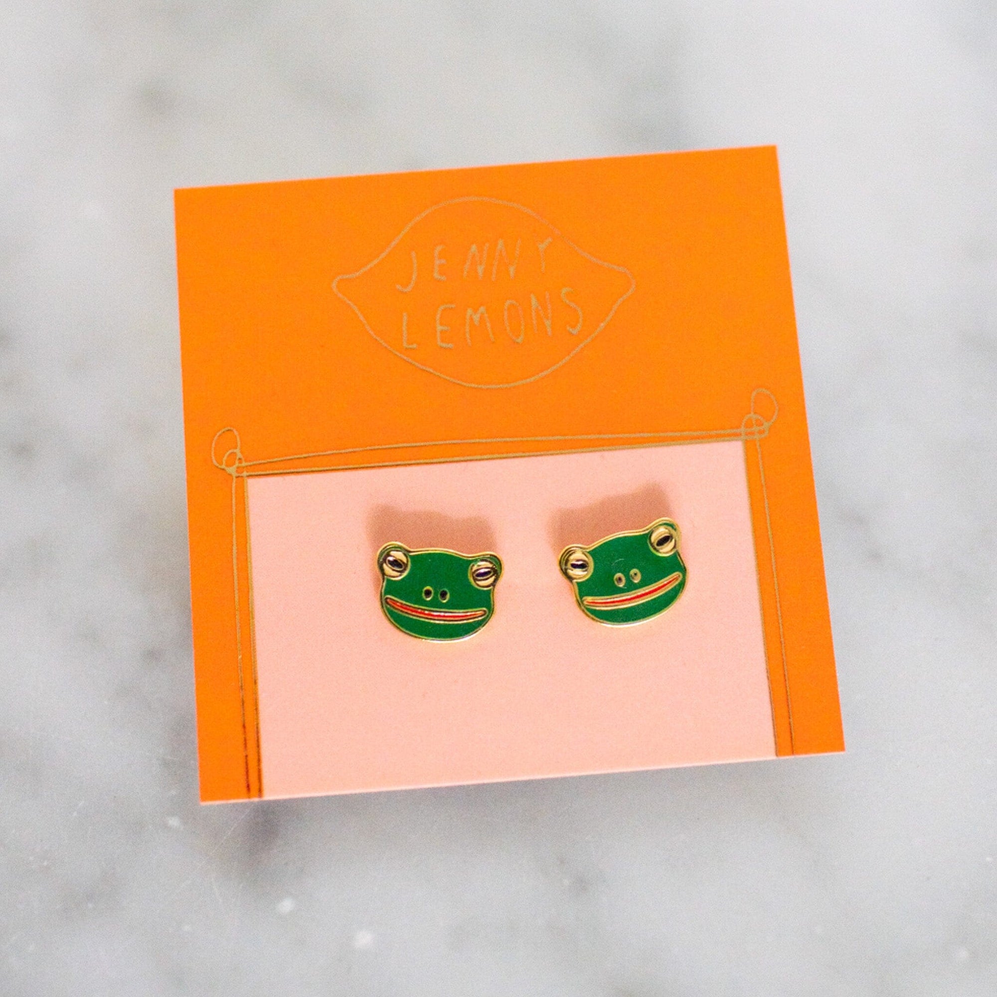 Frog Enamel Earrings Jewelry Jenny Lemons