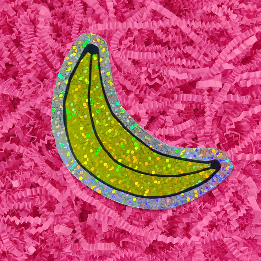 Glitter Banana Sticker Stationary/Stickers/Cards Jenny Lemons 