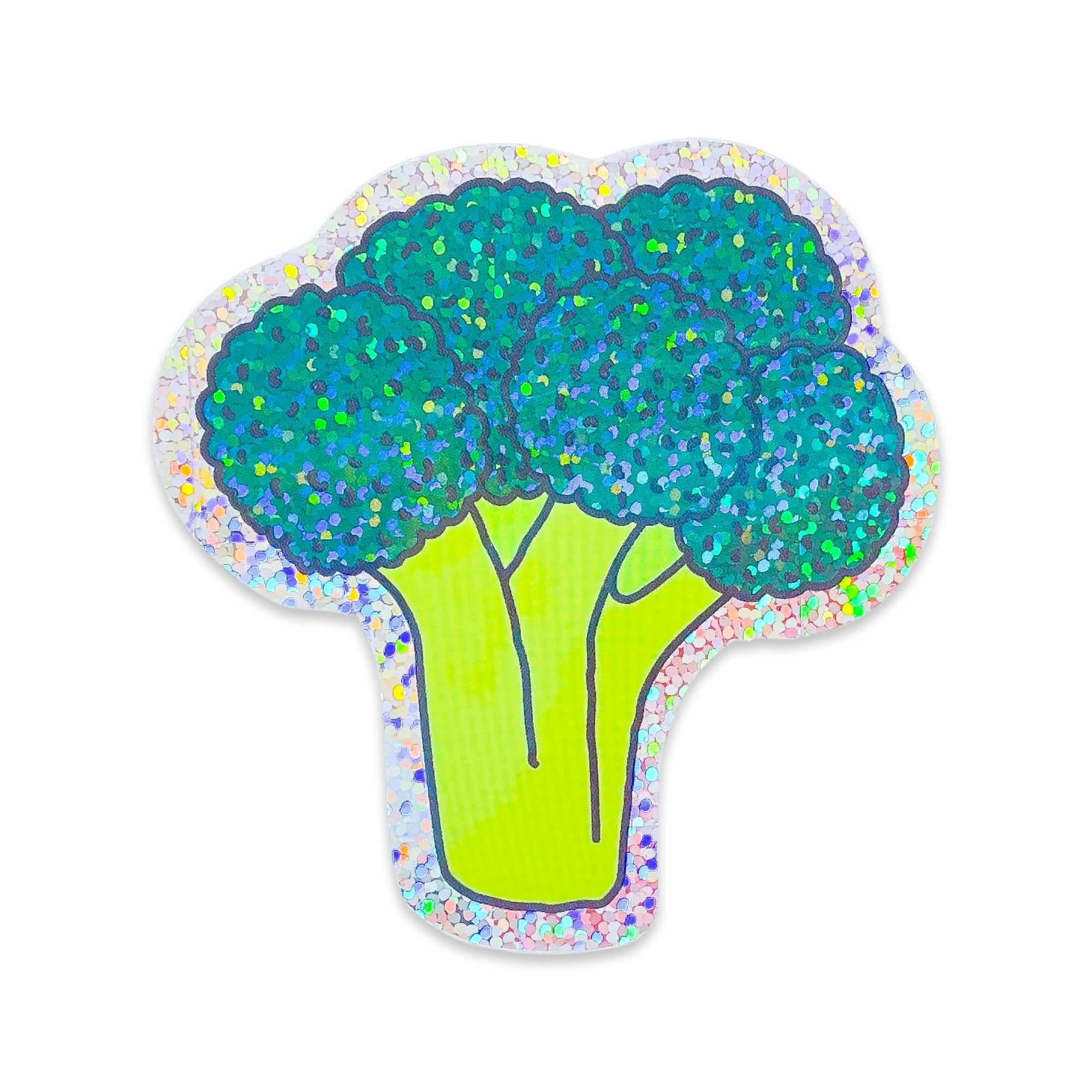 Glitter Broccoli Sticker Stationary/Stickers/Cards Jenny Lemons